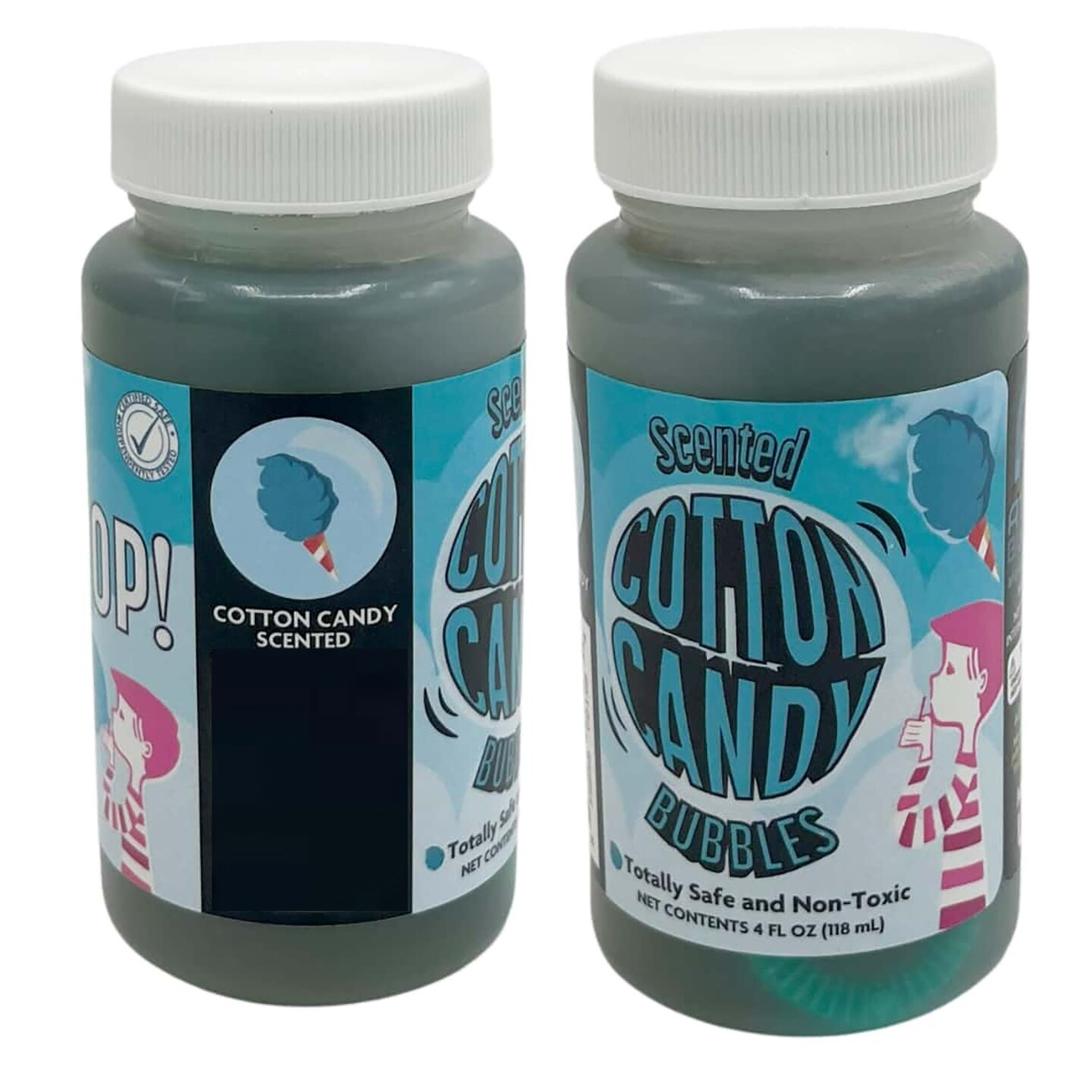 Atomic Bubbles: Bubble Love: Cotton Candy Scented - 2 Pack - 4oz Bottles, Oversized Wand, Indoor &#x26; Outdoor, Non-Toxic, Kids Events, Party Favors
