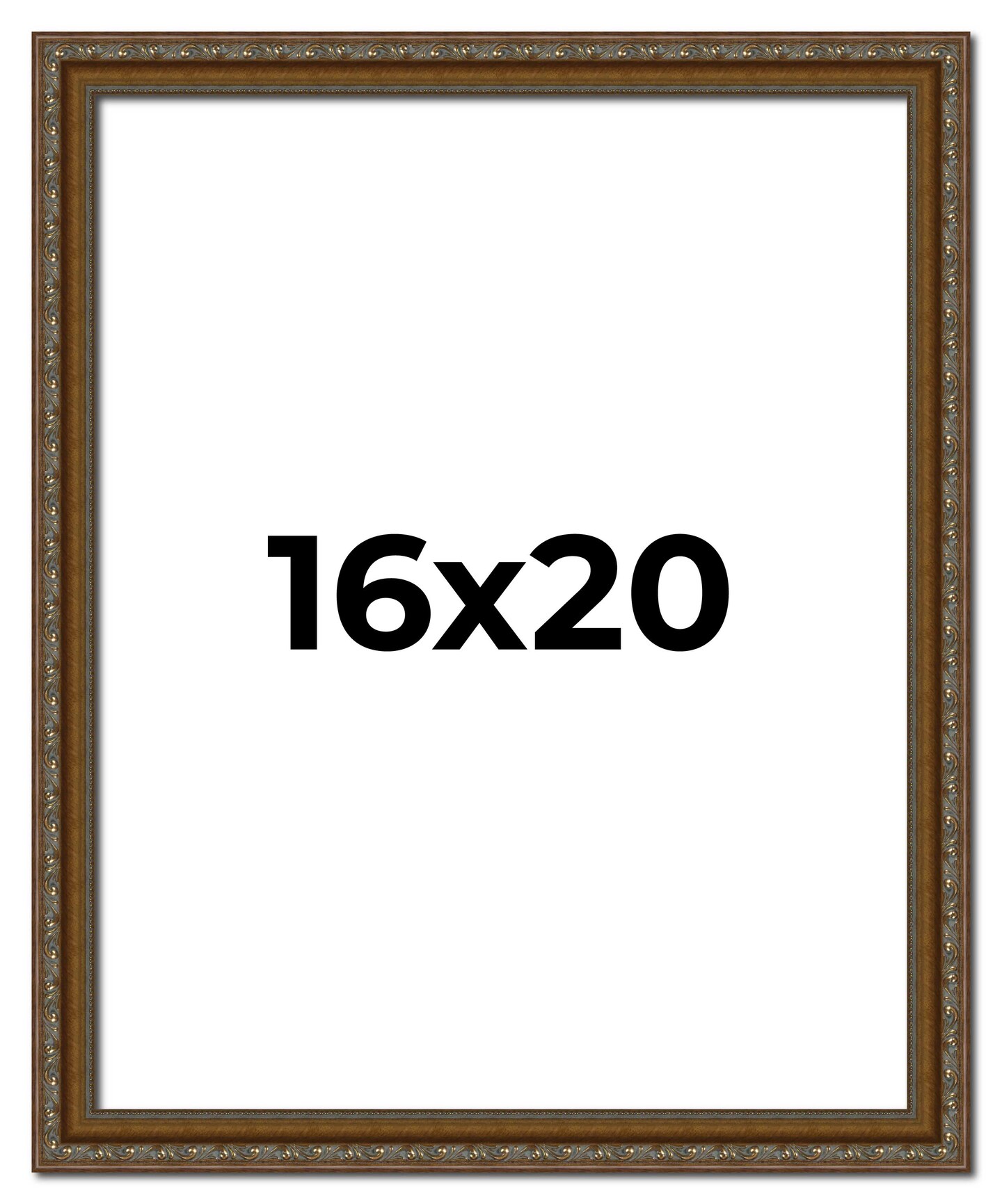 16x20 Sculpted Picture Frame with UV-Resistant Acrylic &#x26; Acid Free Backing, Available in 5 Finishes - Black, Blue, Gold, Silver, and White