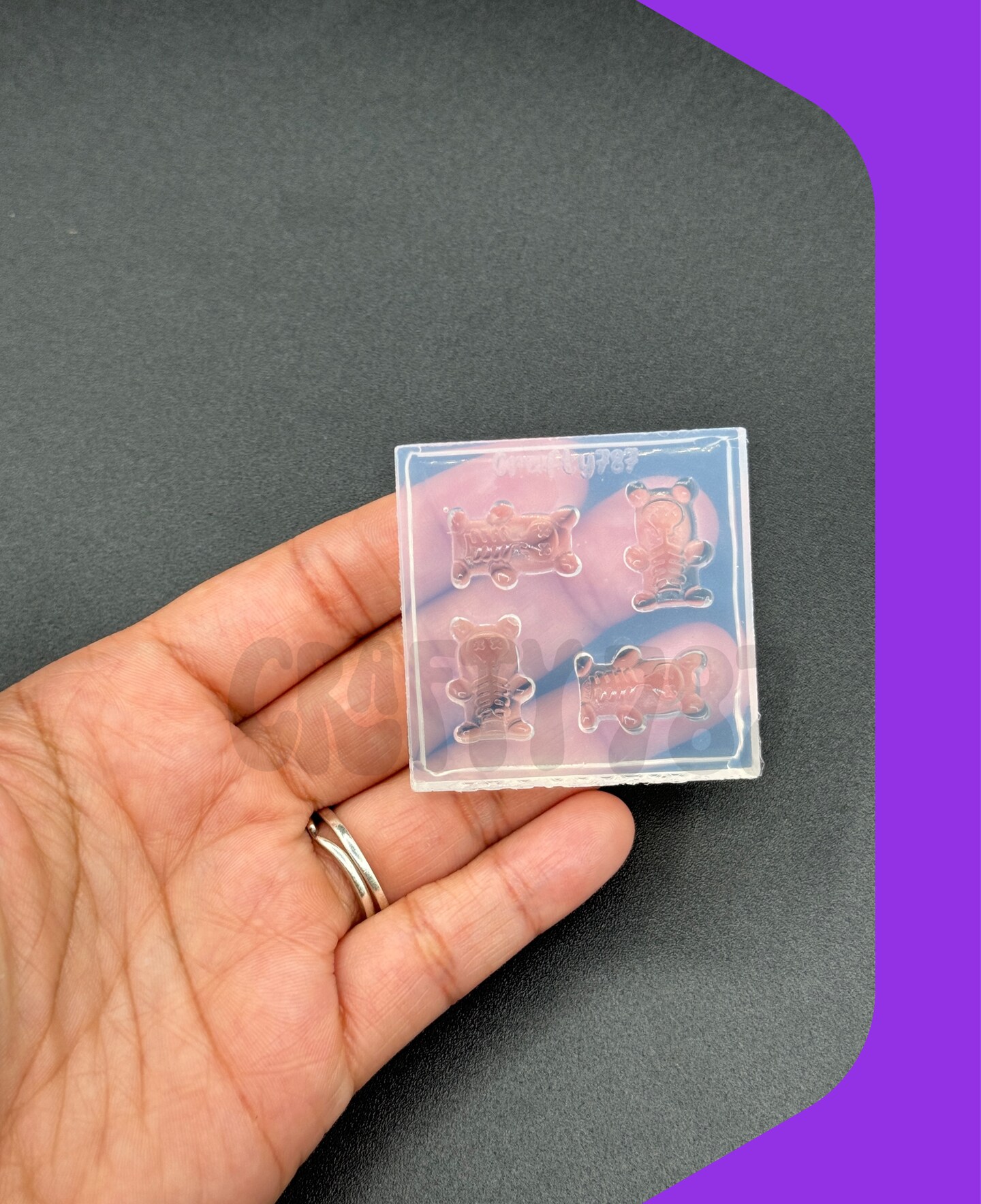 Skeleton Gummy Bear Silicone Mold, Halloween Earring Silicone Mold (D15)