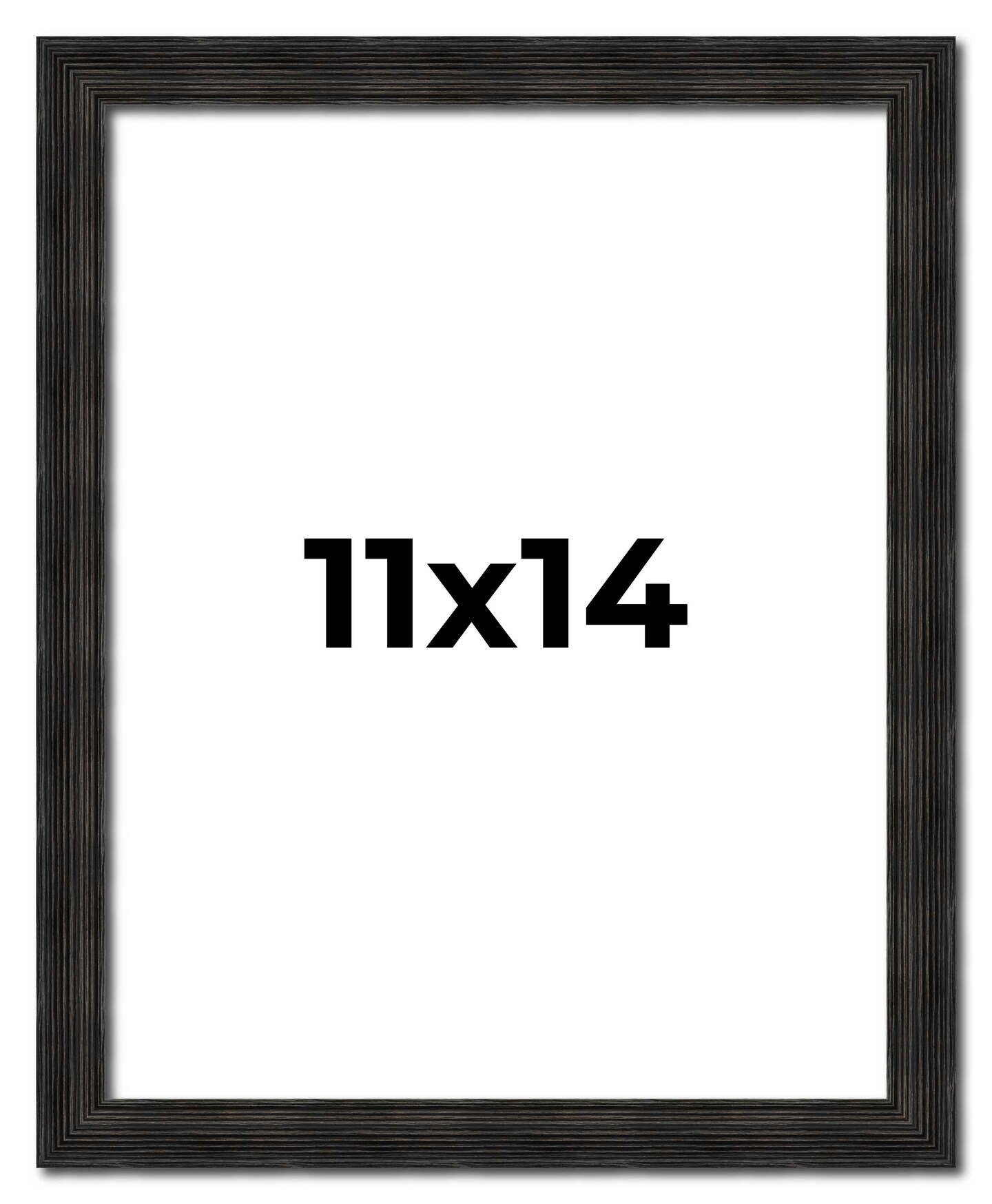 11x14 Thin Barnwood Picture Frame with UV-Resistant Acrylic & Acid Free Backing, Available in 2 Paint Finishes - Grey and Black