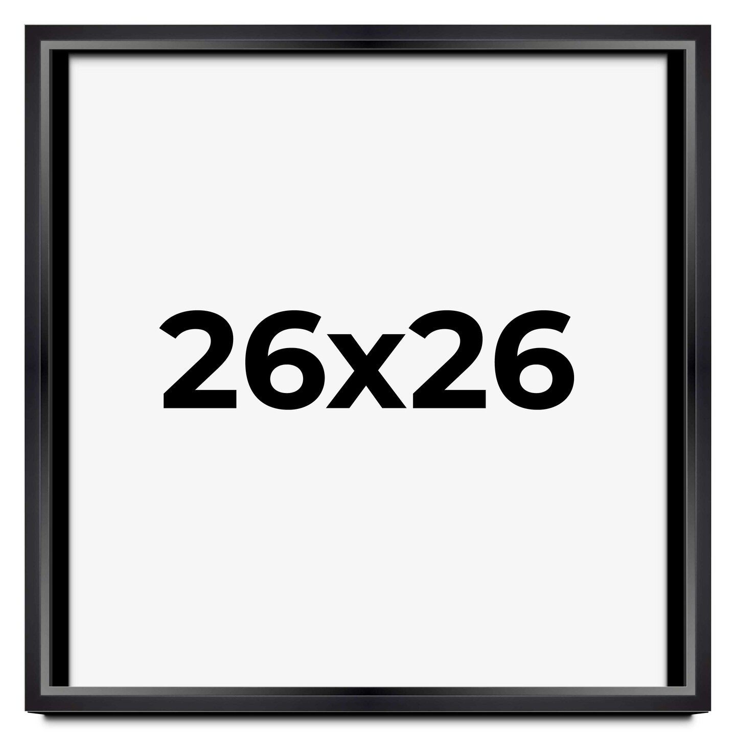 Square Minimalist Shadow Box Black Picture Frame - UV Acrylic, Backing, Hanging Hardware