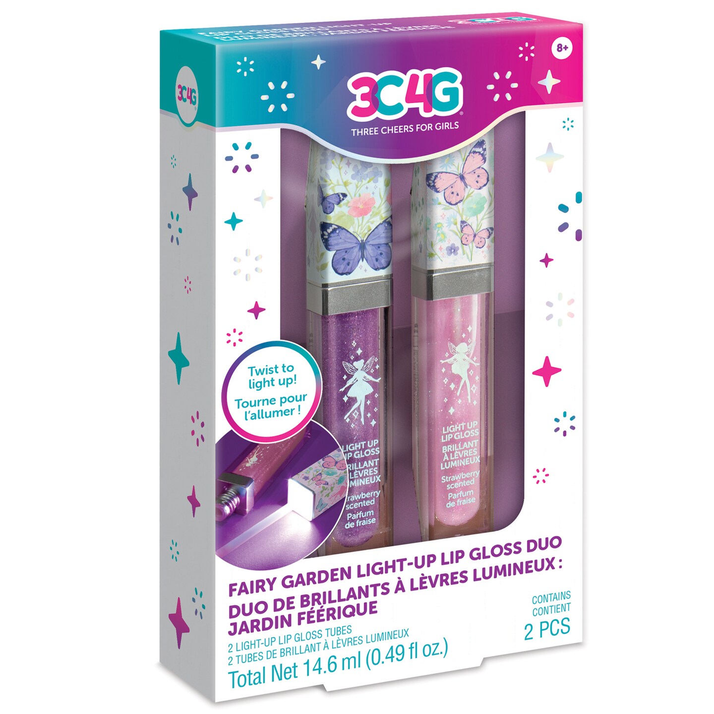 3C4G Fairy Garden Light-Up Lip Gloss Duo, 2 Pieces, Tweens &#x26; Girls Ages 8+