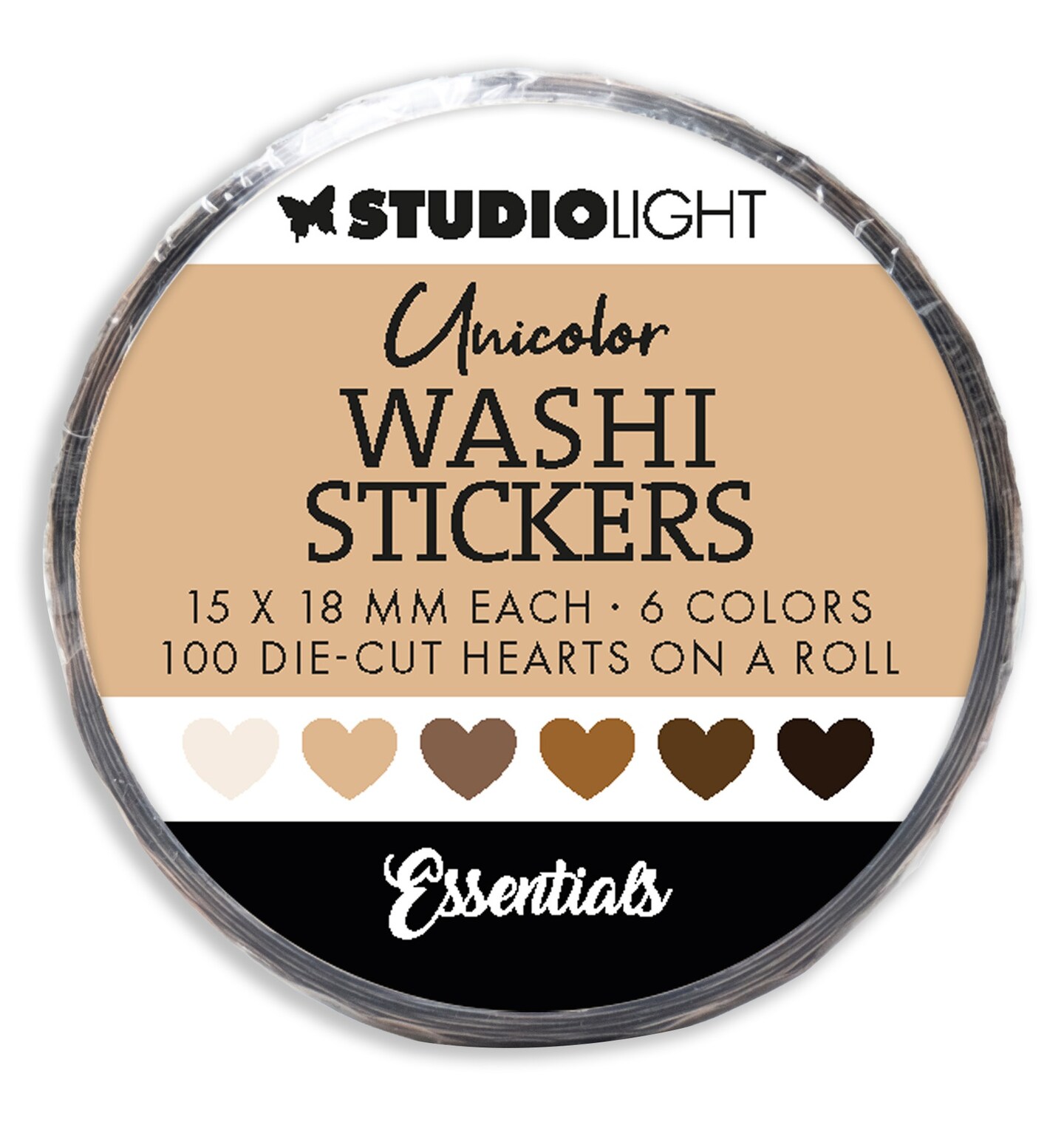 Studio Light Essentials Washi Die-Cut Stickers-Nr. 21, Browns