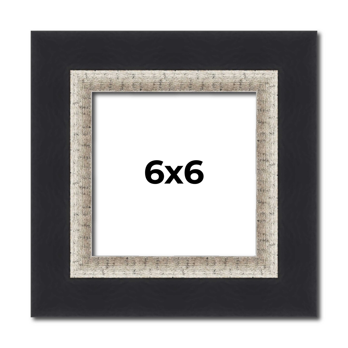 6x6 Embellished Picture Frame with UV-Resistant Acrylic &#x26; Acid Free Backing, Available in 3 Finishes - Black, Brown, Gold