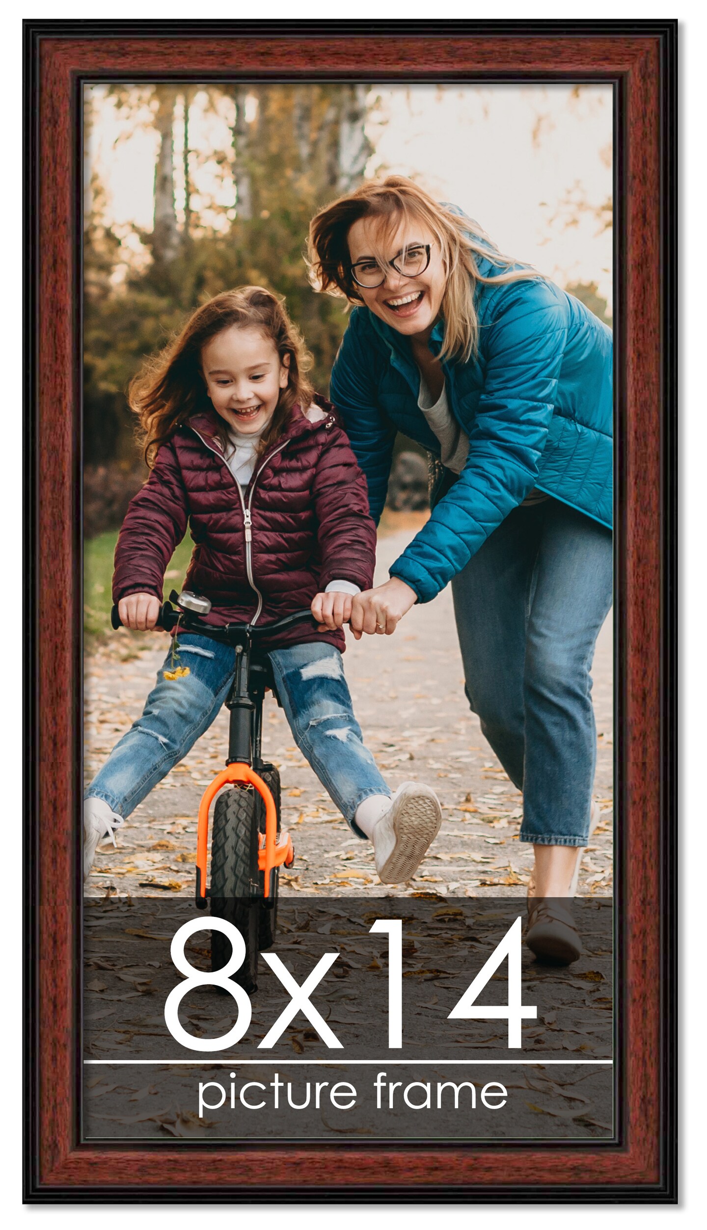 Photo Size Decor Brown Picture Frame - UV Acrylic, Foam Board Backing, Hanging Hardware