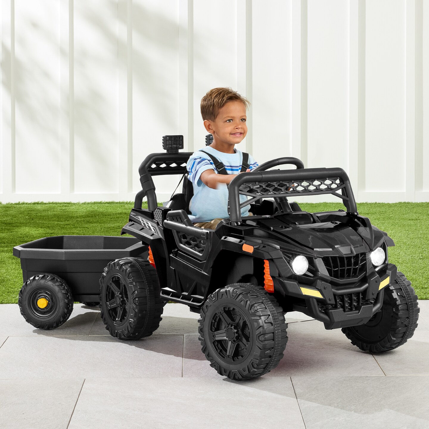 Best Choice Products Kids 12V Electric Ride-On UTV and Trailer w/ Parent Remote Control, LED Lights