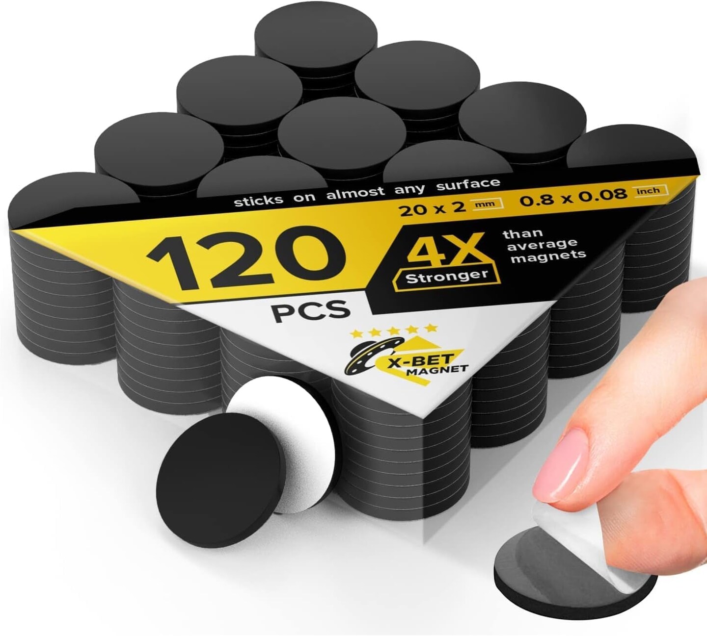Magnetic Dots - Self Adhesive Magnet Dots (0.8&#x22; X 0.8&#x22;) - Classroom Must Have Peel &#x26; Stick Magnetic Circles - Flexible Sticky Magnets - Sheets Is Alternative, Stickers, Strip, Magnetic Tape (120 Pcs)
