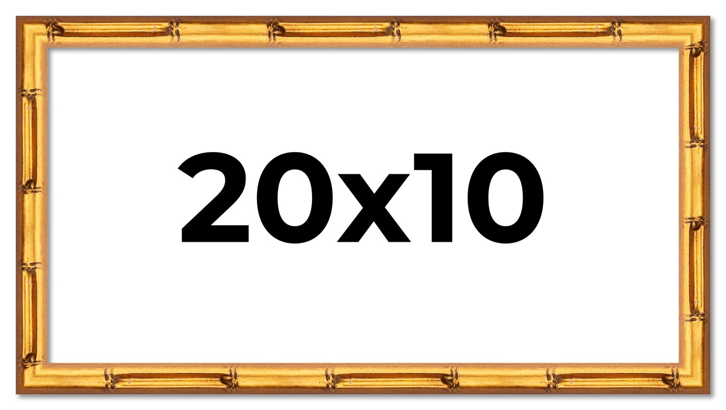 20x10 Thin Bamboo Picture Frame with UV-Resistant Acrylic & Acid Free Backing, Available in 2 Finishes - Gold and Brown