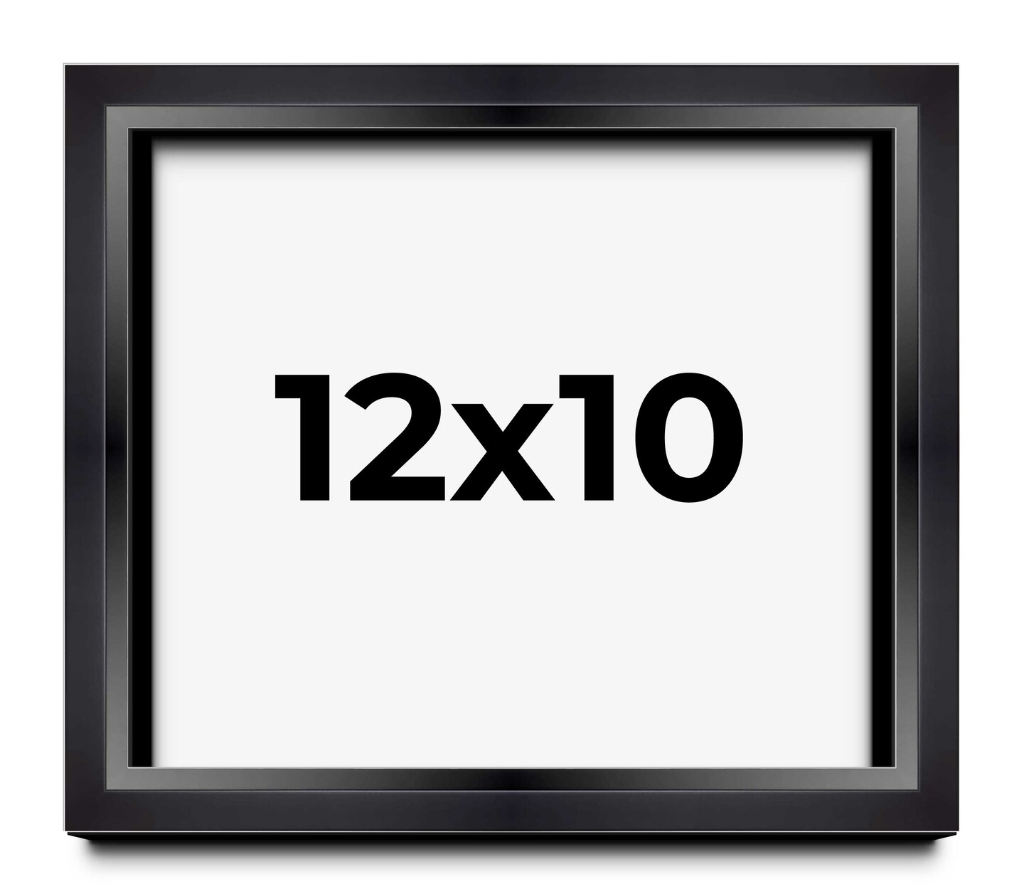 Photo Size Minimalist Shadow Box Black Picture Frame - UV Acrylic, Backing, Hanging Hardware