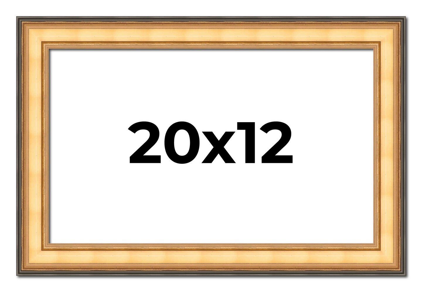 12x20 Traditional Picture Frame with UV-Resistant Acrylic &#x26; Acid Free Backing, Available in 3 Finishes - Black, Brown, Gold