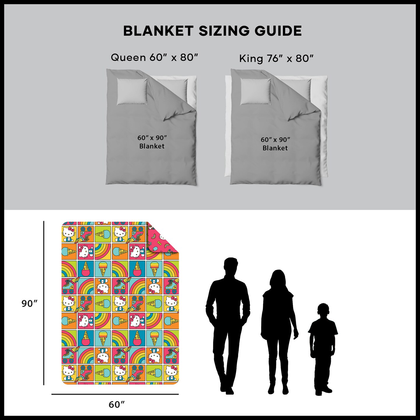 Sanrio Hello Kitty and Friends Quilted Blanket