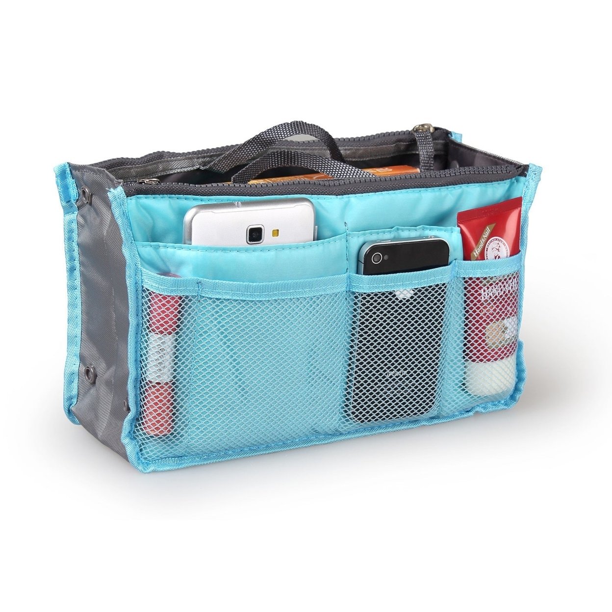 Women Lady Travel Insert Handbag Organiser Makeup Bags Toiletry Purse Liner With Hand Strap