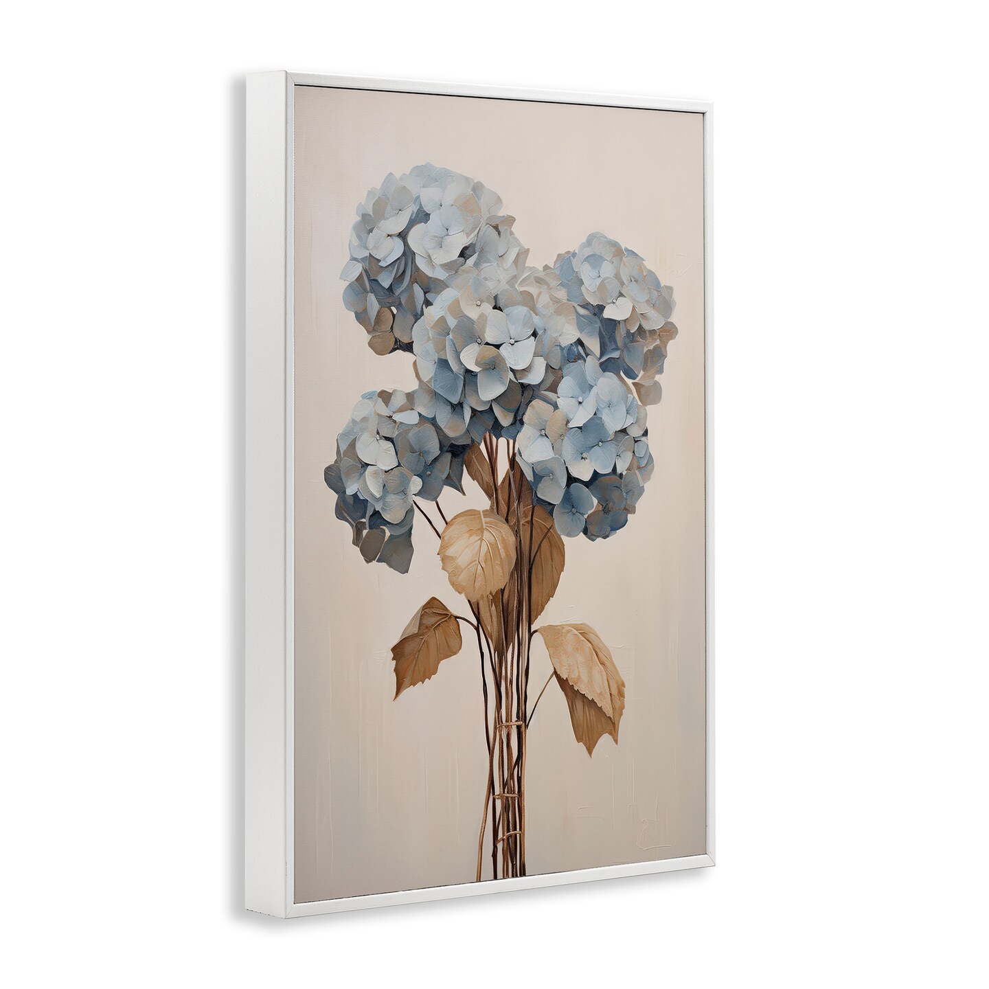 Stupell Industries Vintage Blue Hydrangea Framed Giclee Wall Art Design by Petals Prints Design