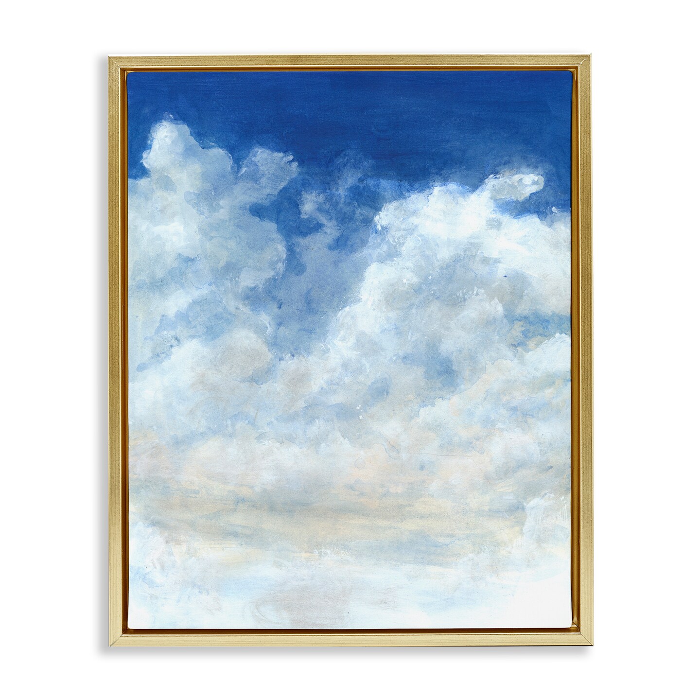 Stupell Industries Full Clouds in Blue Sky Framed Floater Canvas Wall Art Design by Grace Popp