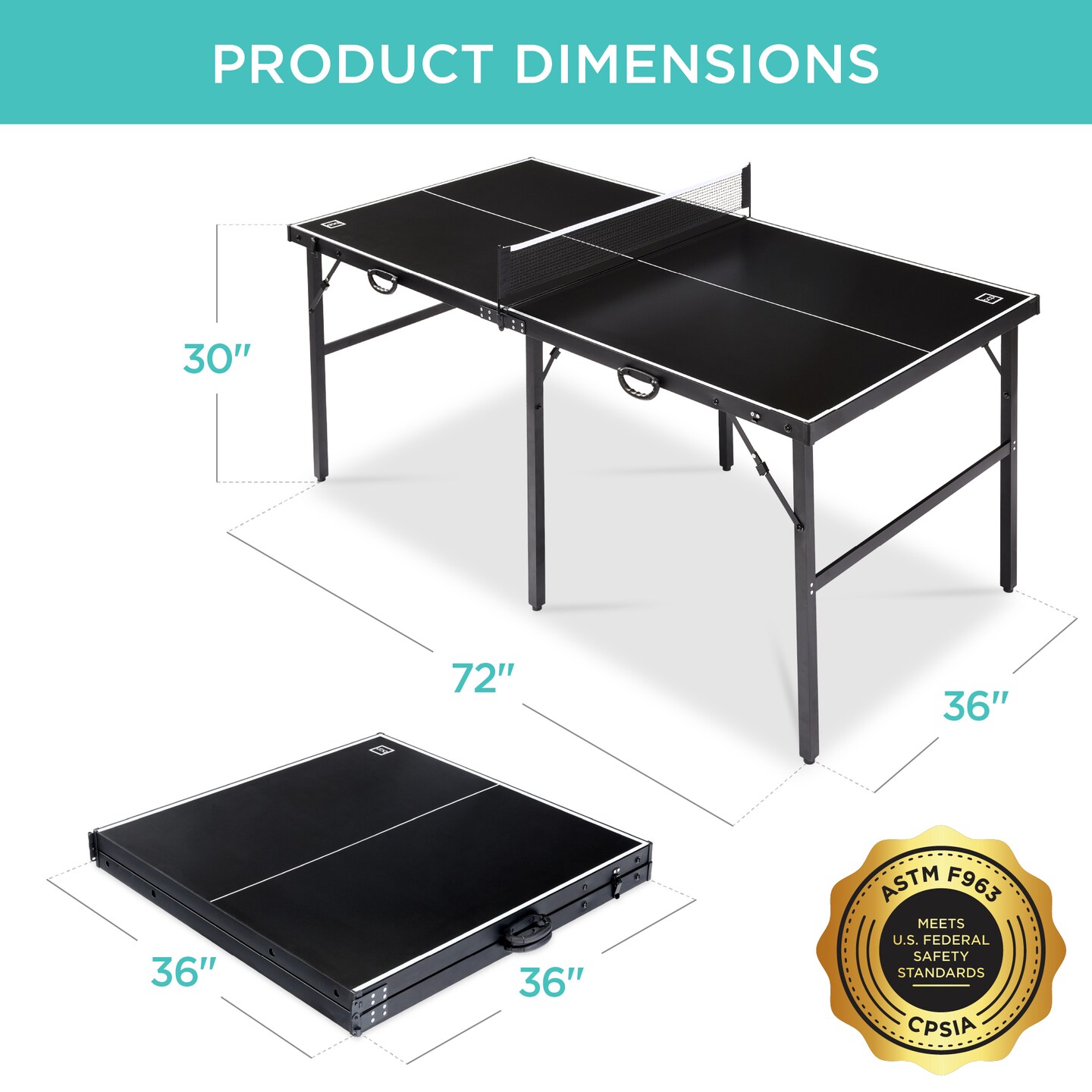Best Choice Products 6x3ft Portable Ping Pong Table Game Set, Folding Table Tennis w/ 2 Paddles, Balls
