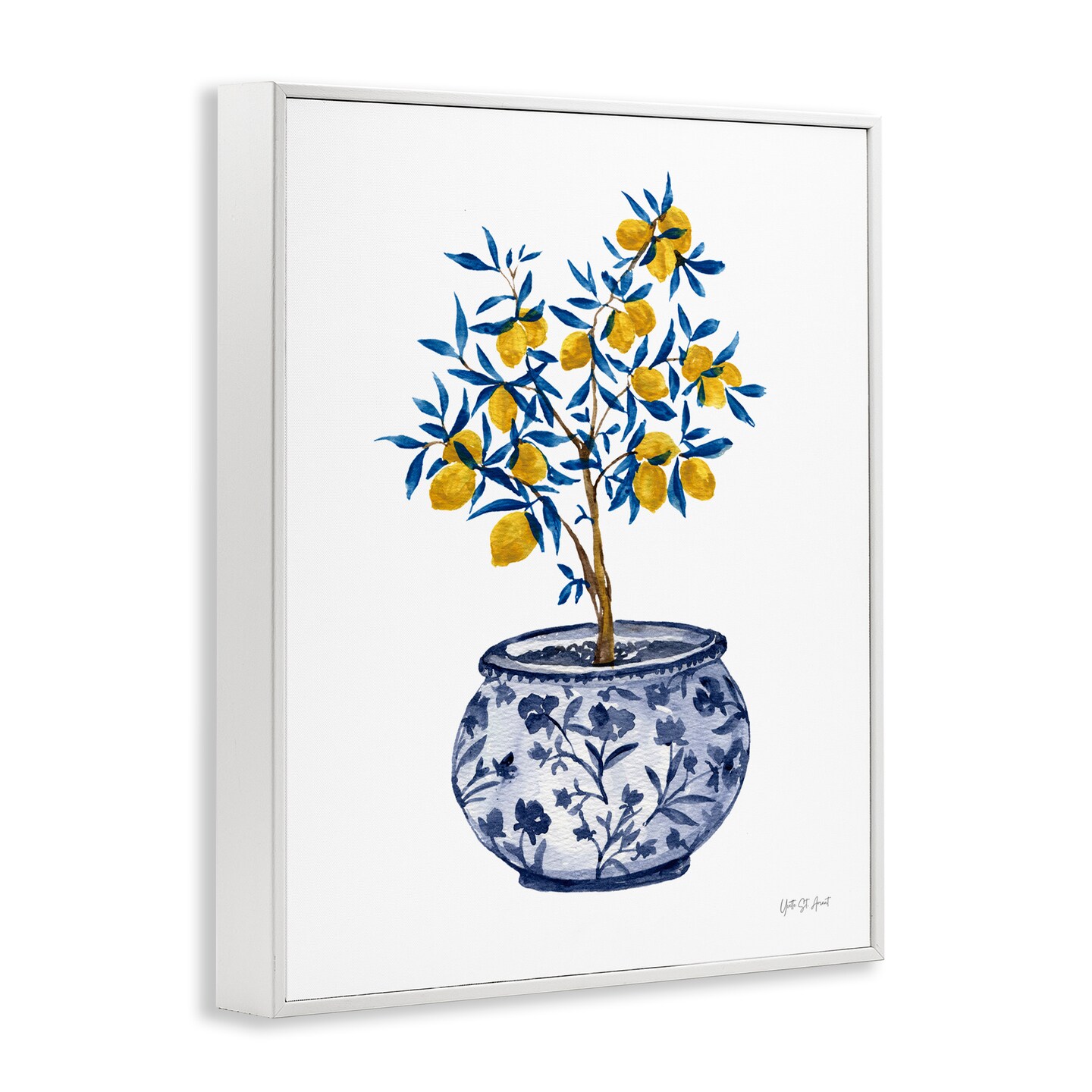 Stupell Industries Lemon Tree in Chinoiserie Framed Giclee Wall Art Design by Yvette St. Amant