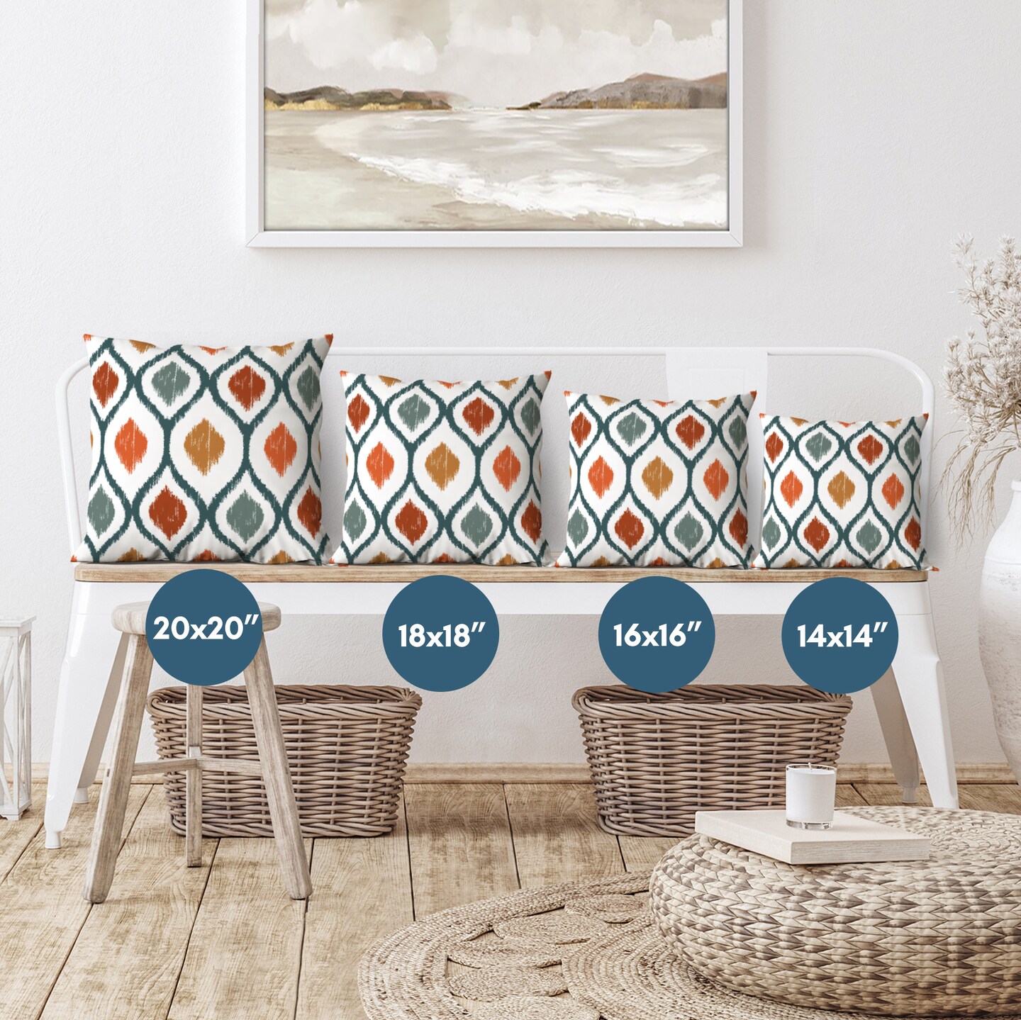 Americanflat Diamond Pattern Design Throw Pillow with Premium Polyester