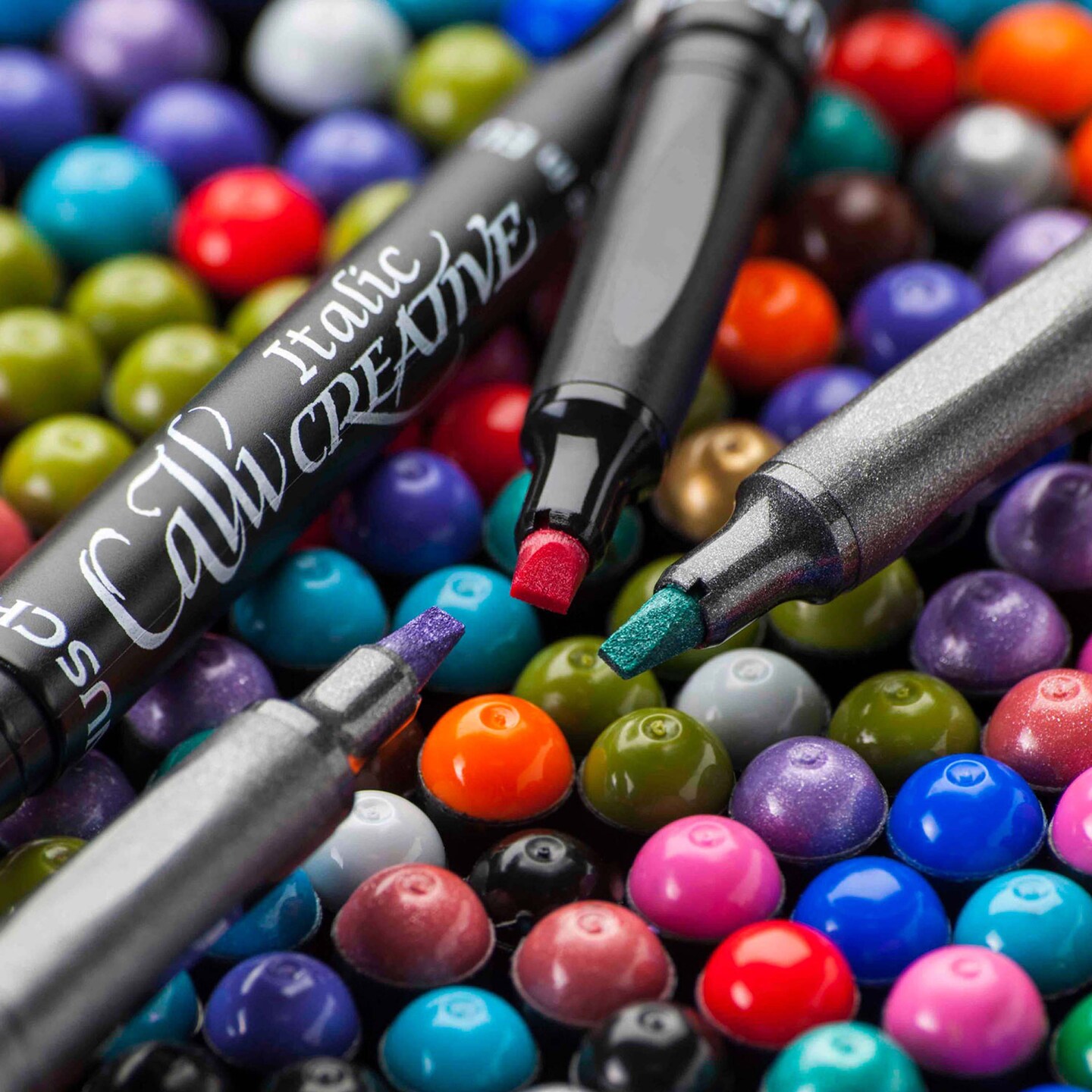 Manuscript Callicreative Italic Markers 12/Pkg-Assorted Colors, Fine Tip