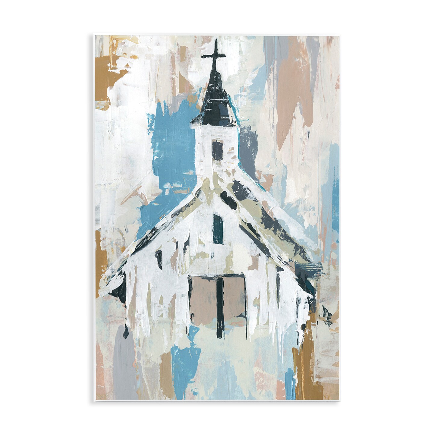 Stupell Industries Distressed Country Church Abstract Wall Plaque Art