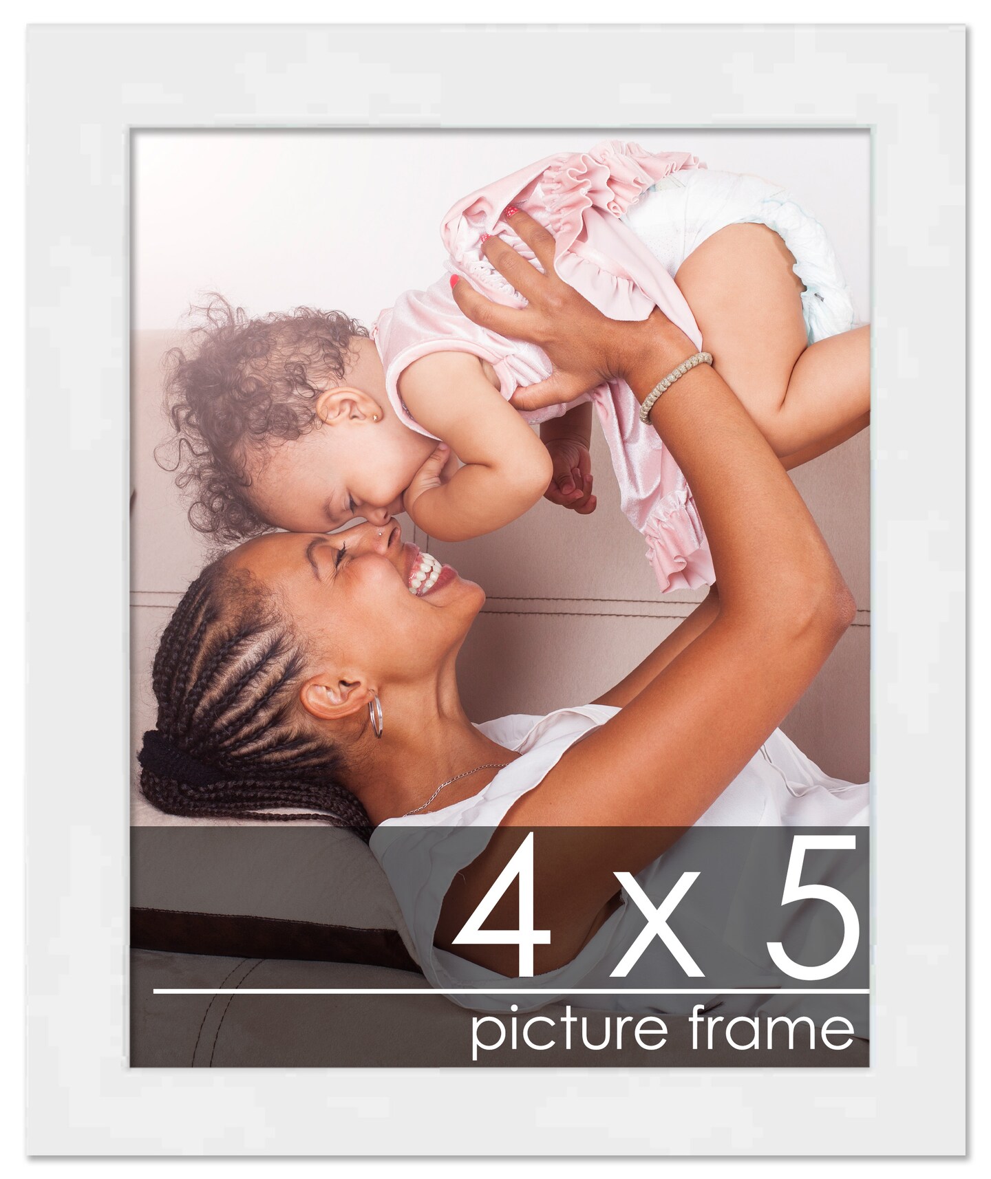 4x5 Solid Wood Picture Frame with UV-Resistant Acrylic &#x26; Acid-Free Backing, Available in 6 Finishes: Matte Black, Matte White, Metallic Bronze, Silver, Natural Wood Grain &#x26; Mahogany