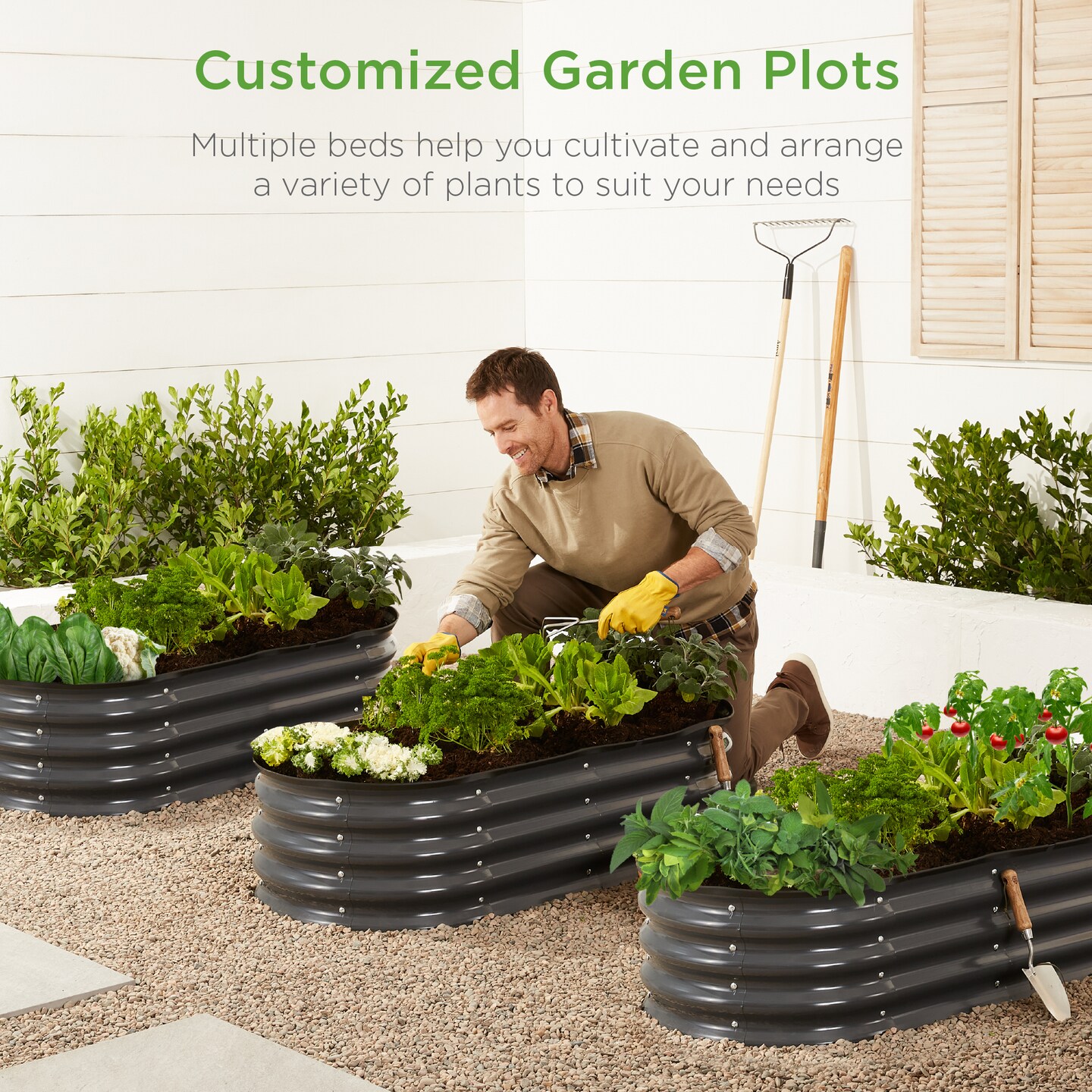 Best Choice Products 4x2x1ft Outdoor Raised Metal Oval Garden Bed, Planter Box for Vegetables, Flowers
