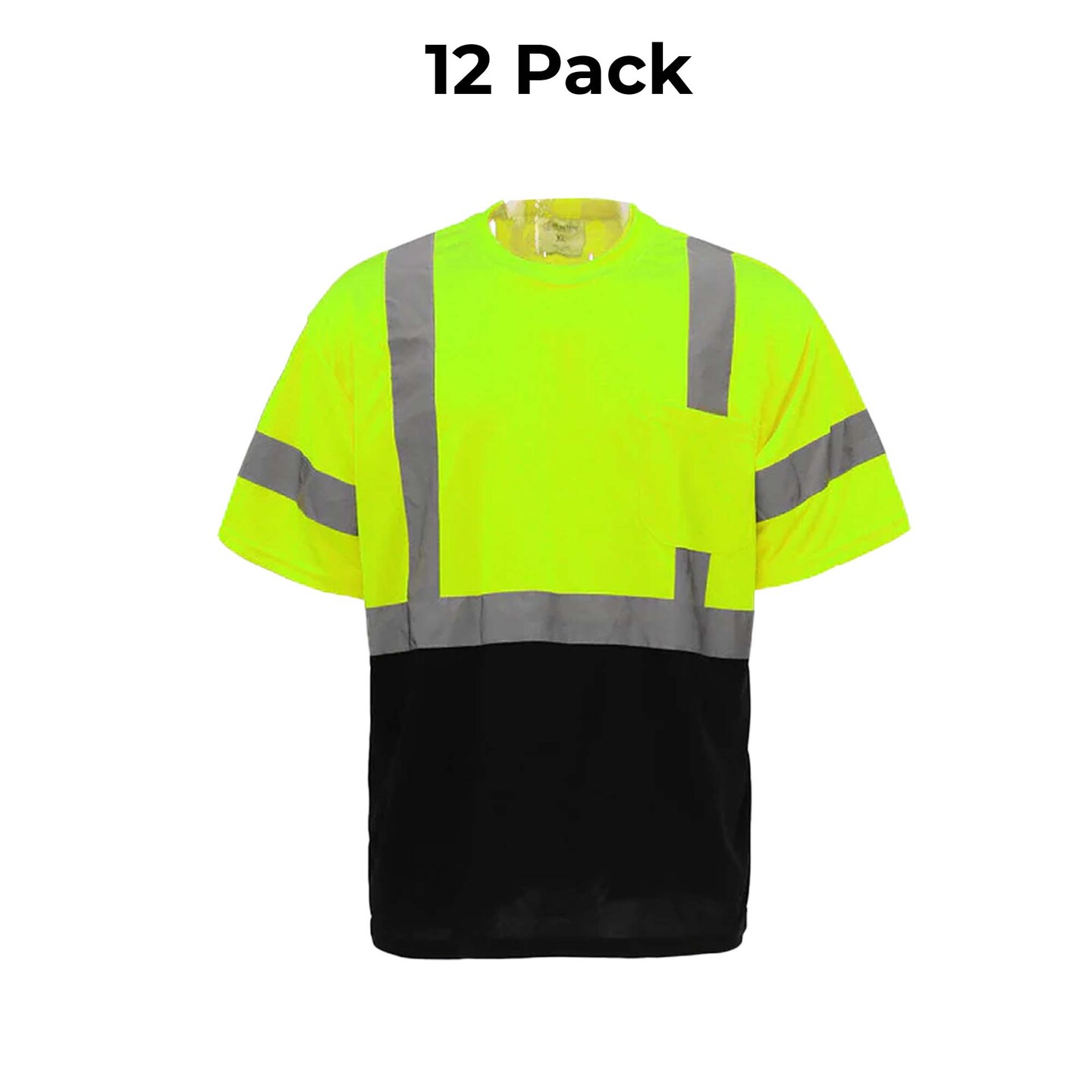 2 Tone High Visibility Black Bottom Safety T-Shirt