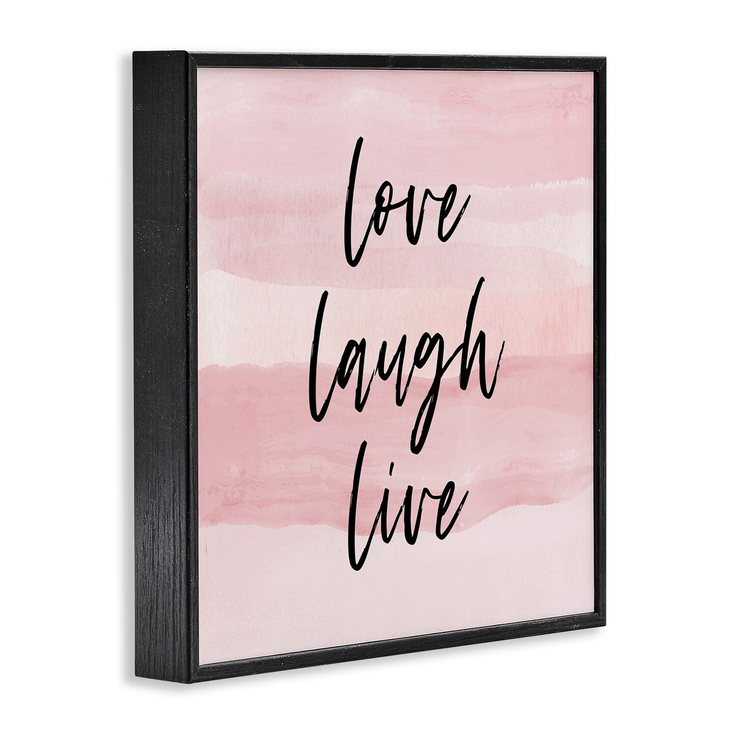 Stupell Industries Pink Love Laugh Live Phrase Framed Giclee Art