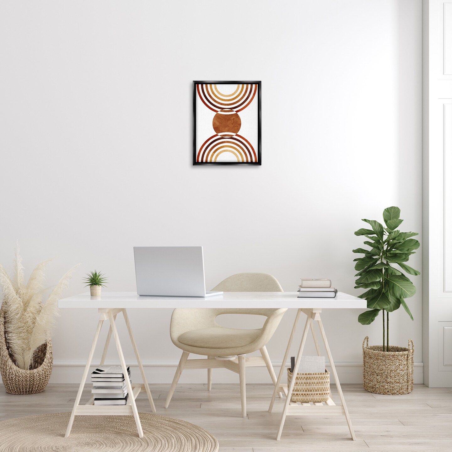 Stupell Industries Boho Earthy Arches Framed Floater Canvas Wall Art