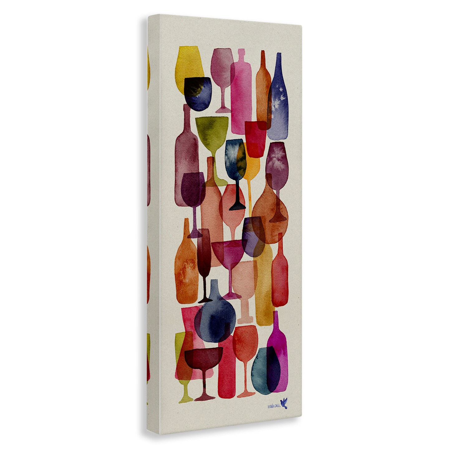 Stupell Industries Layered Wine Glasses Painting Canvas Wall Art