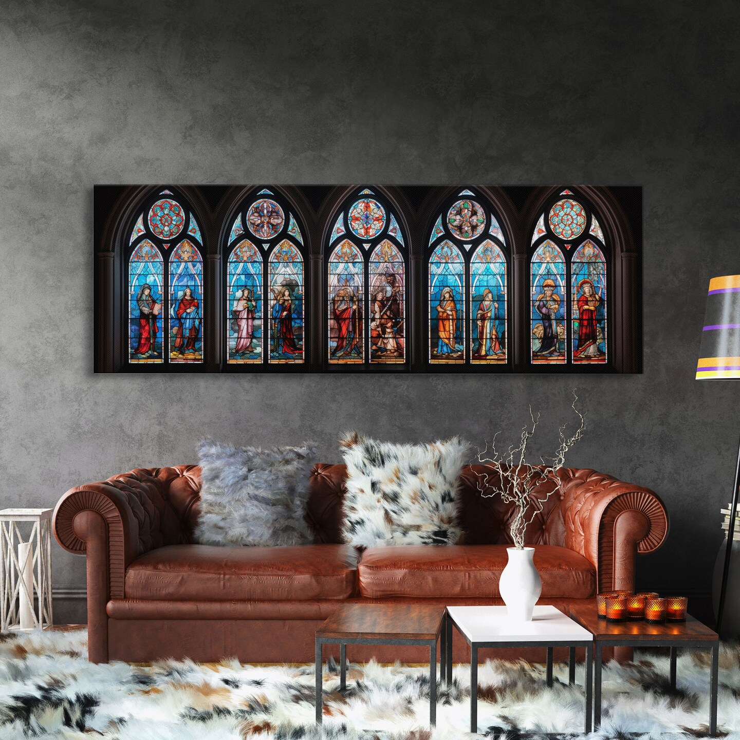 Stained Glass Windows Canvas Print, Stained Glass Painting On Canvas, Church Stained Glass Windows Fine Art Print 65-168 product 5