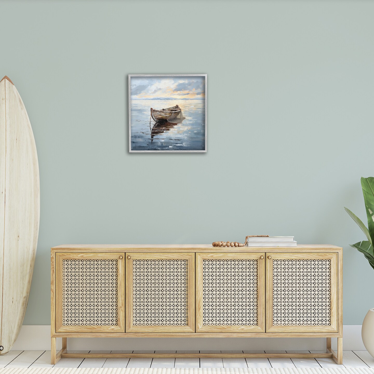 Stupell Industries Fishing Boat Painting Framed Giclee Art