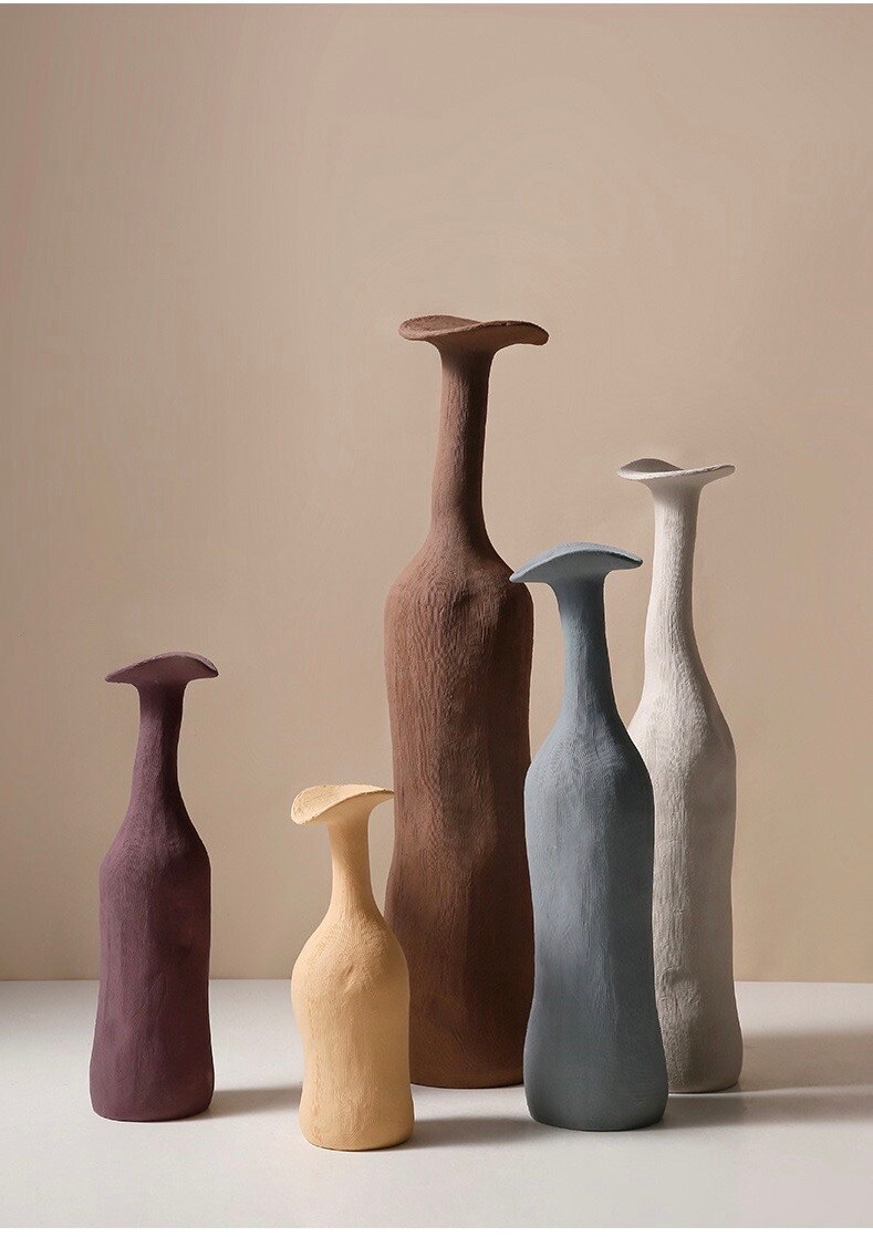 Wabisabi vase modern Minimalist morandi vase, Handmade Ceramic