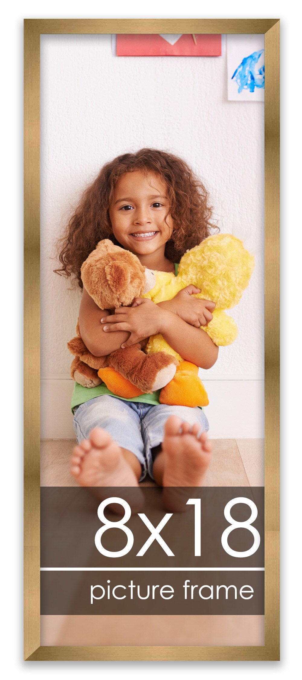 8x18 Solid Wood Picture Frame with UV-Resistant Acrylic & Acid-Free Backing, Available in 6 Finishes: Matte Black, Matte White, Metallic Bronze, Silver, Natural Wood Grain & Mahogany