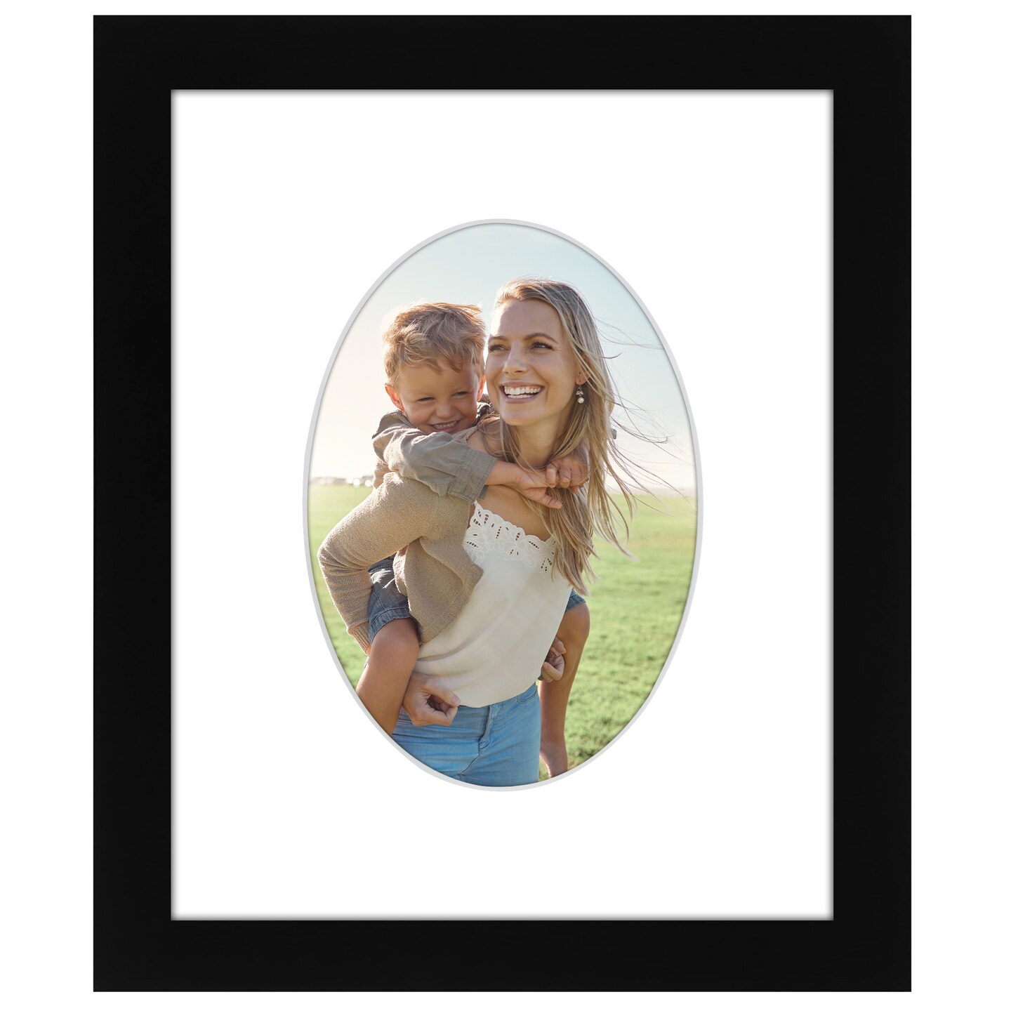 Americanflat Picture Frame with Oval-Shaped Mat - Ideal for Any Room, Living Rooms, Dorm Room