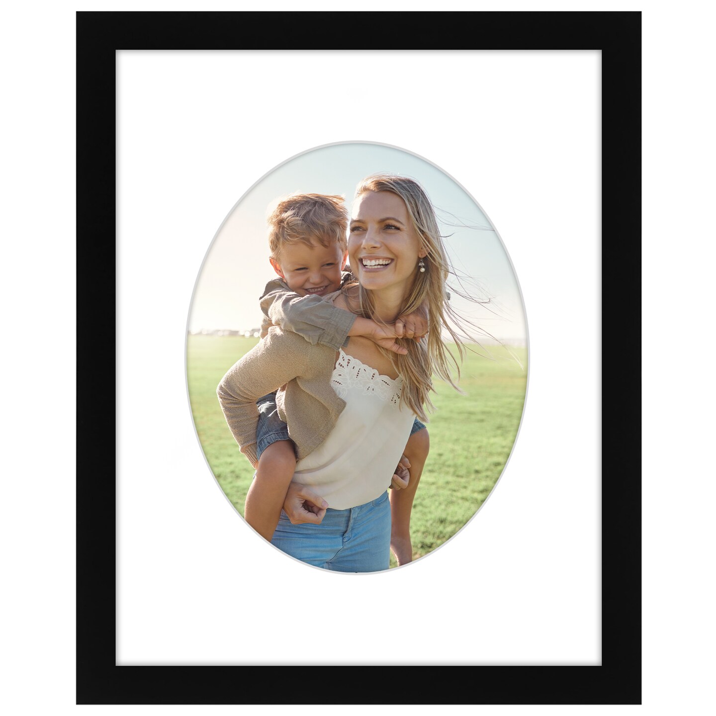 Americanflat Picture Frame with Oval-Shaped Mat - Ideal for Any Room, Living Rooms, Dorm Room