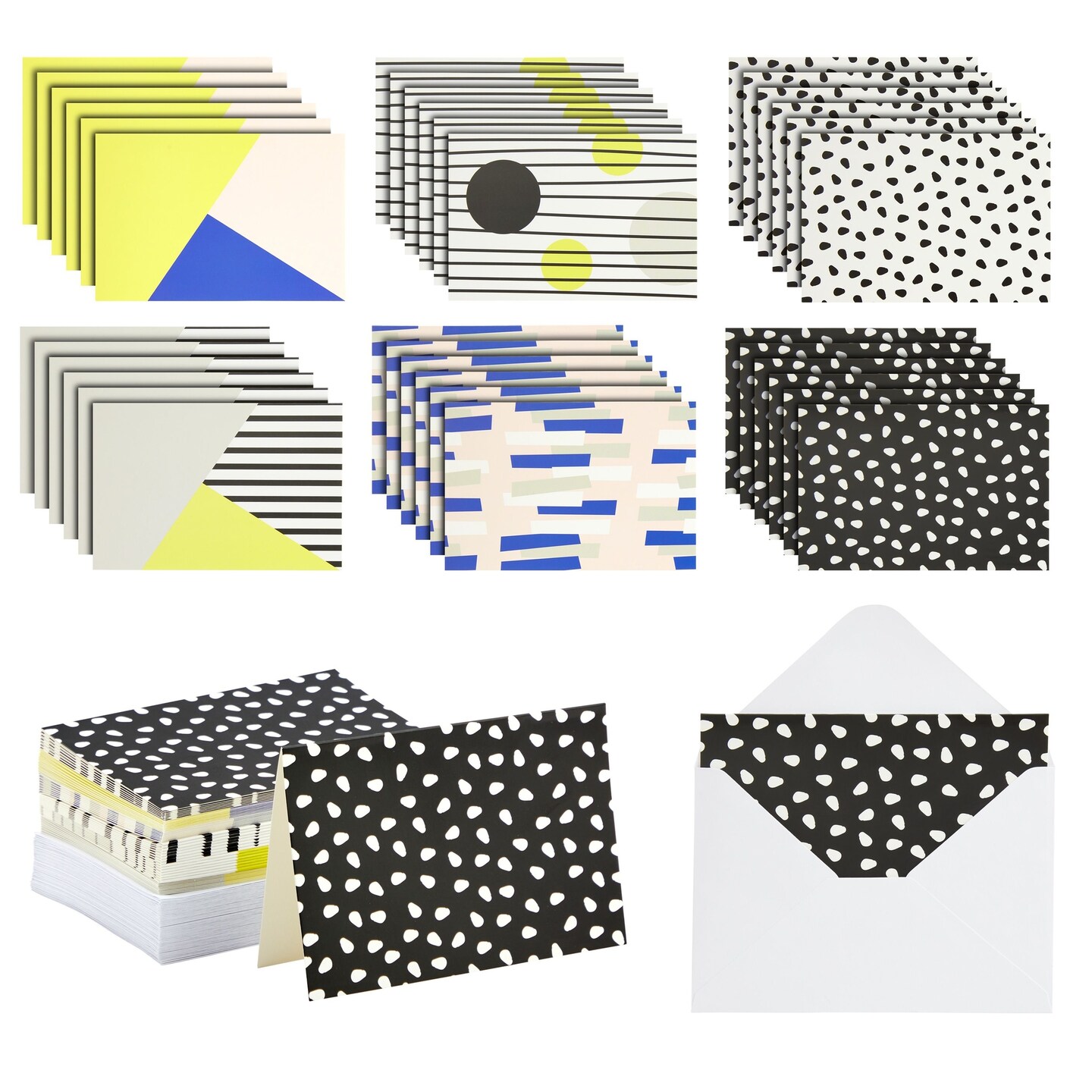 48 Pack Blank Greeting Cards with Envelopes for All Occasions, 6 Geometric Designs (4 x 6 In)