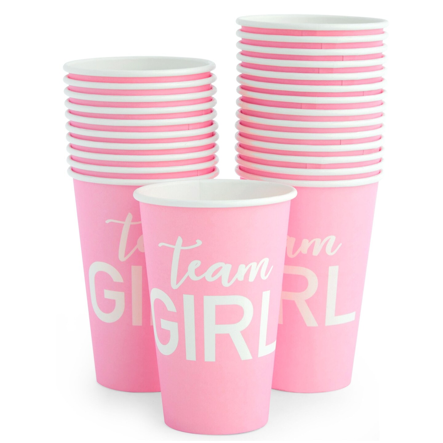 Paper Party Cups, Gender Reveal Party Supplies (12 oz, Pink and Blue, 50-Pack)
