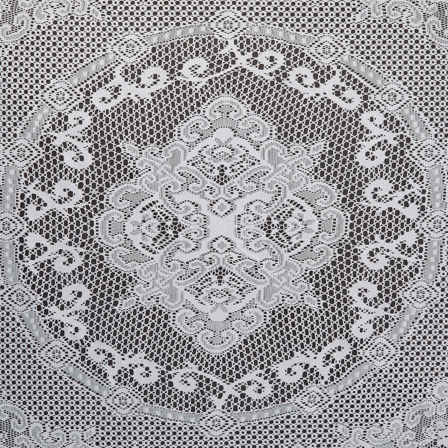 59 Inch Round White Lace Tablecloth, Elegant Table Cover for Wedding Reception and Vintage-Style Decor