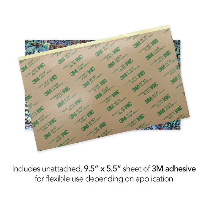 Shell Veneer, 5.5 x 9.5 inches | WMOP, BMOP, Abalone | Includes 3M Adhesive Sheet for Application, Great for Inlay Projects