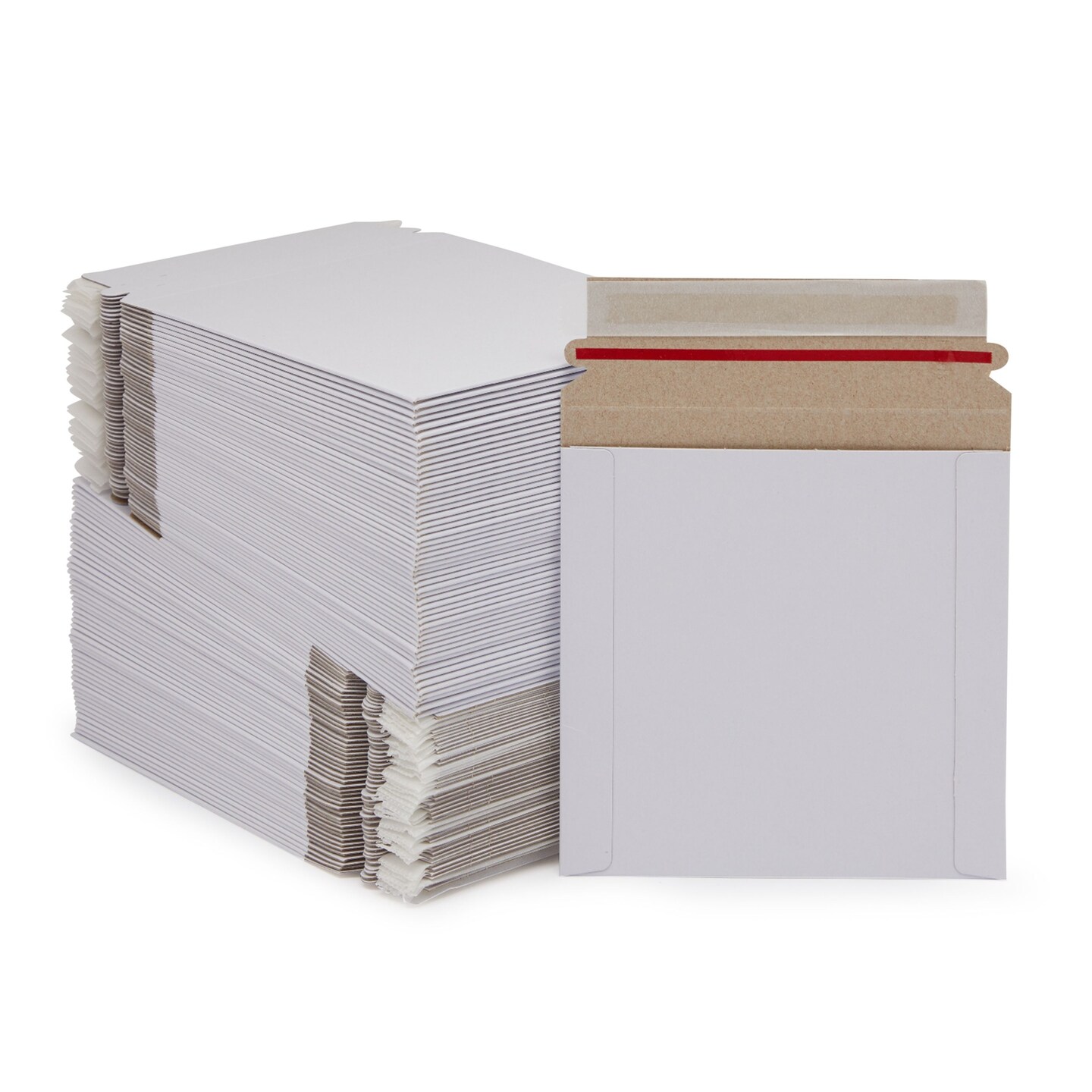 DVD Cardboard Mailers, CD Envelopes with String Closure (6 x 6.4 In, 100 Pack)