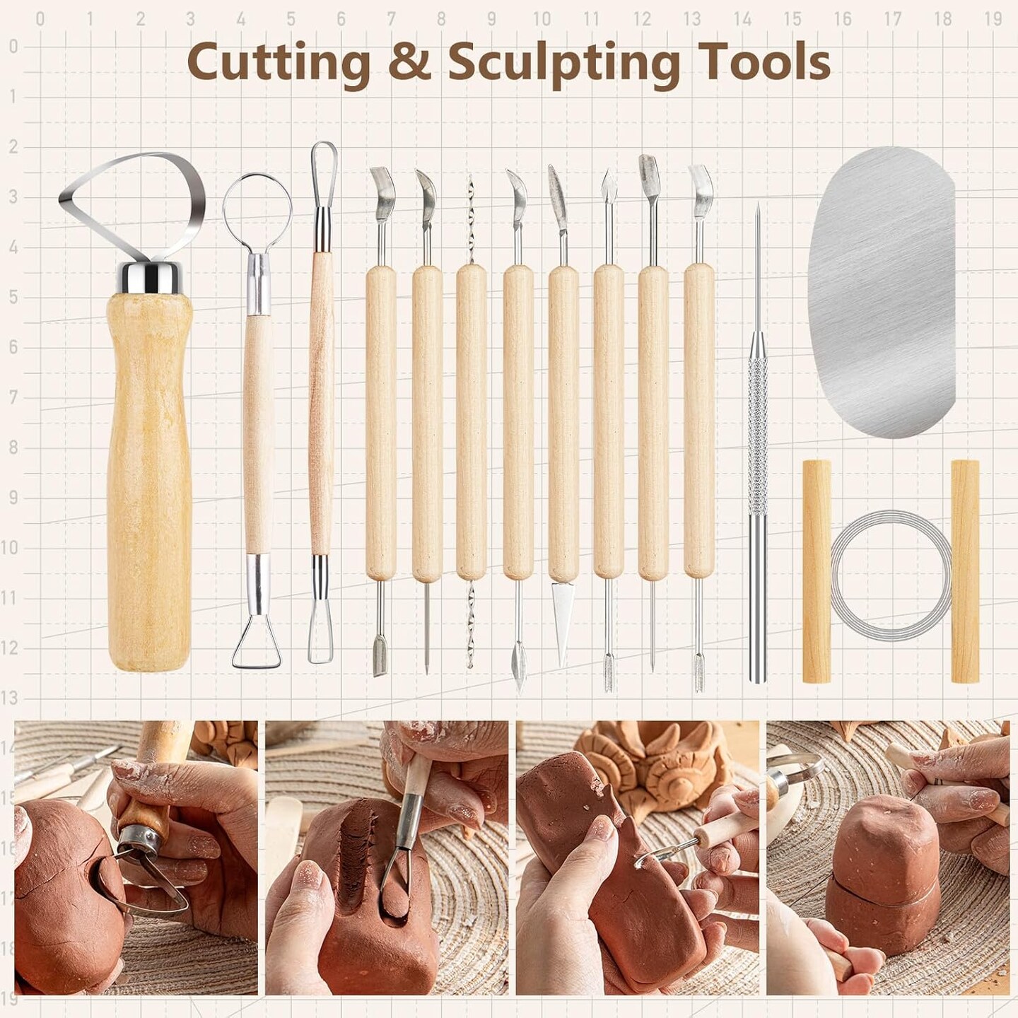 35PCS Clay Sculpting Tools, Pottery &#x26; Clay Modeling Tools,
