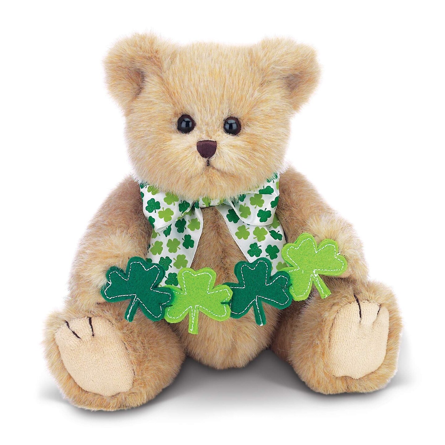 Bearington Conner Clovers Irish Plush Stuffed Animal Teddy Bear, 10&#x22;