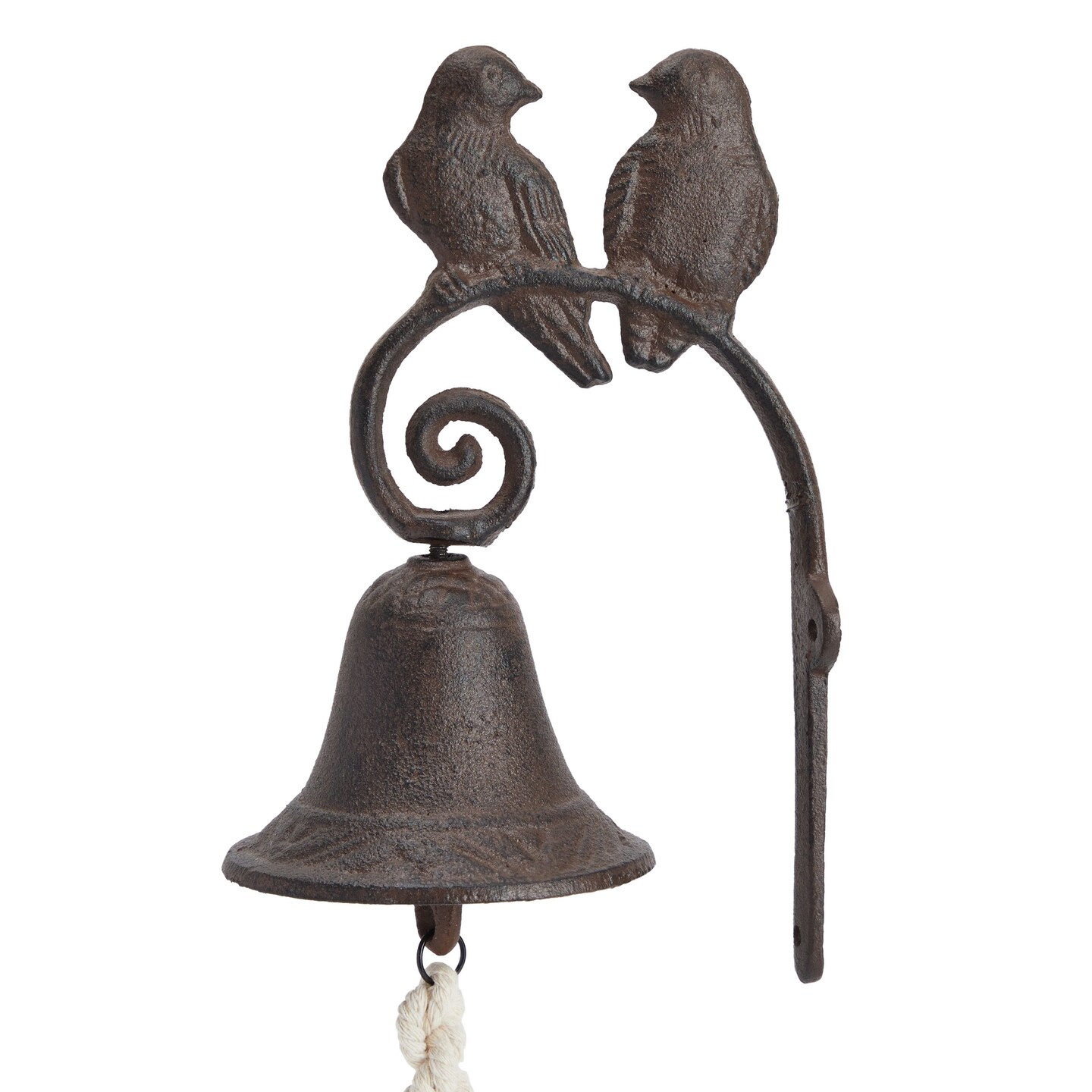 Love Birds Cast Iron Dinner Bell, Antique Style Farmhouse Wall Mounted Decoration for Outside the House (4.5 x 8.5 x 1.5 In)