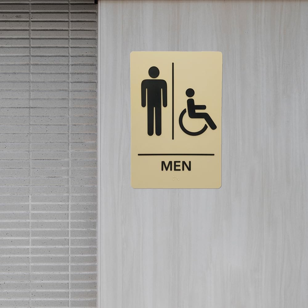 ADA-Compliant Wayfinding Signs – Durable, Non-Glare, Scratch-Resistant & Ready to Install. Featuring Grade 2 Braille & Raised Tactile Text, These Premade Signs Ensure Easy Compliance for Businesses 2 Pack