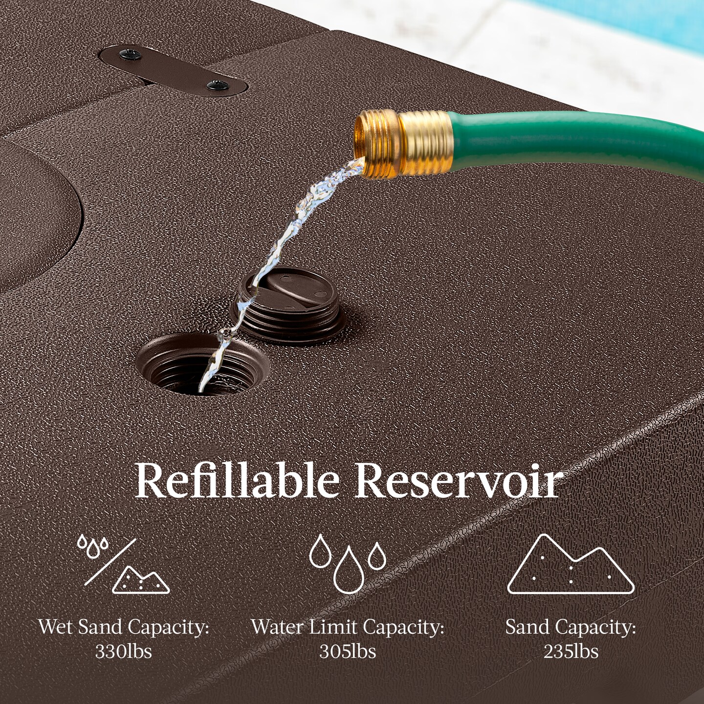 Best Choice Products 330lb Capacity Fillable Heavy-Duty Outdoor Cantilever Umbrella Base w/ Easy-Fill Spouts