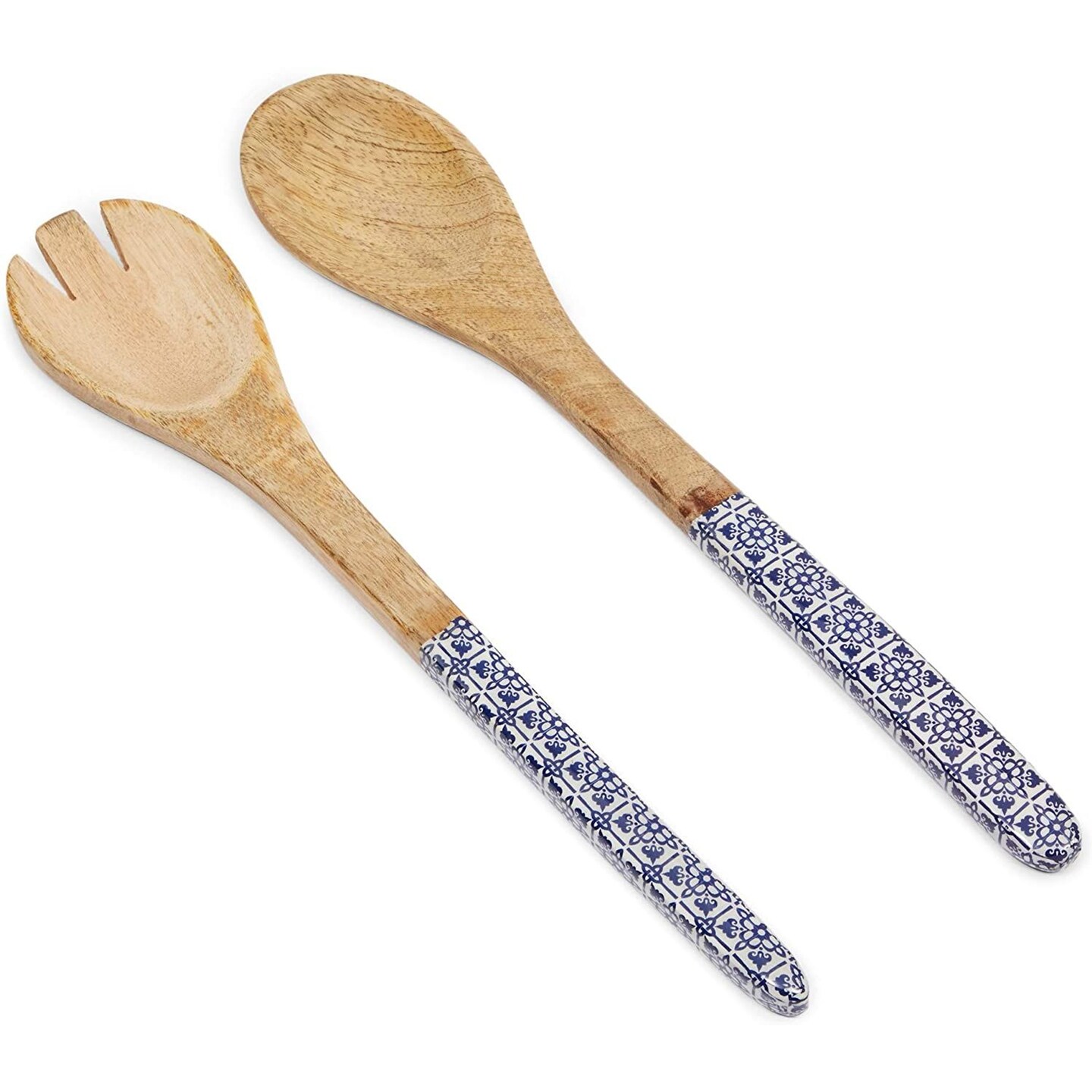 Wooden Salad Serving Set, Kitchen Utensils for Cooking (2 Pieces)