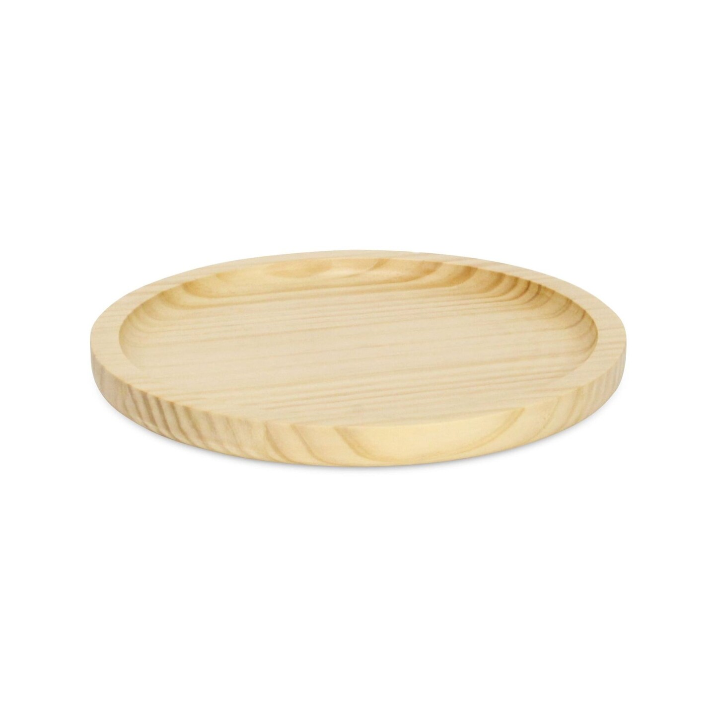 Contemporary Home Living Handmade Round Glossy Wooden Tray - 9&#x22; - Brown