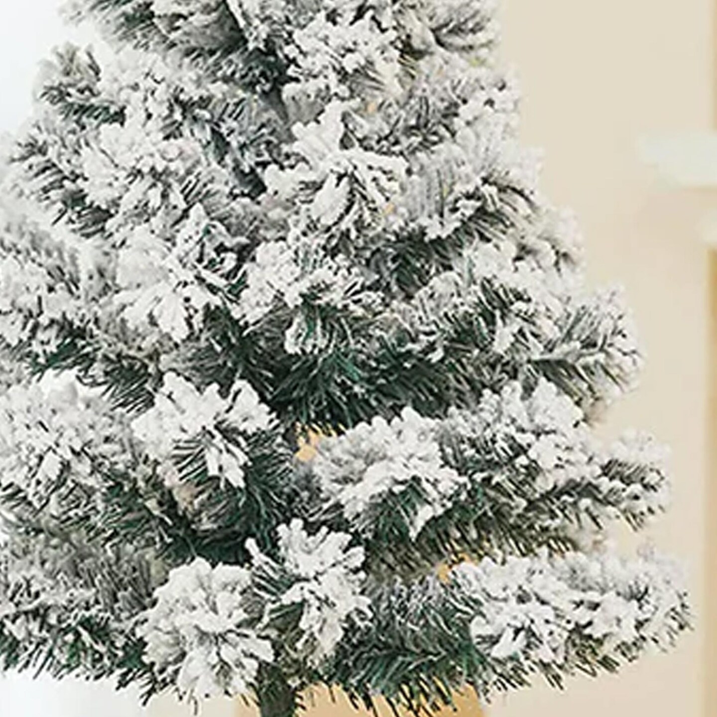 2 Ft Snow Flocked Christmas Tree with Hinged Branches and Metal Stand for Decor