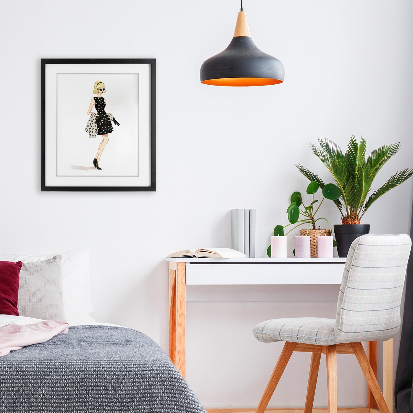 Stupell Industries Feminine Retro Fashion Framed Print Under Glass, design by Ziwei Li