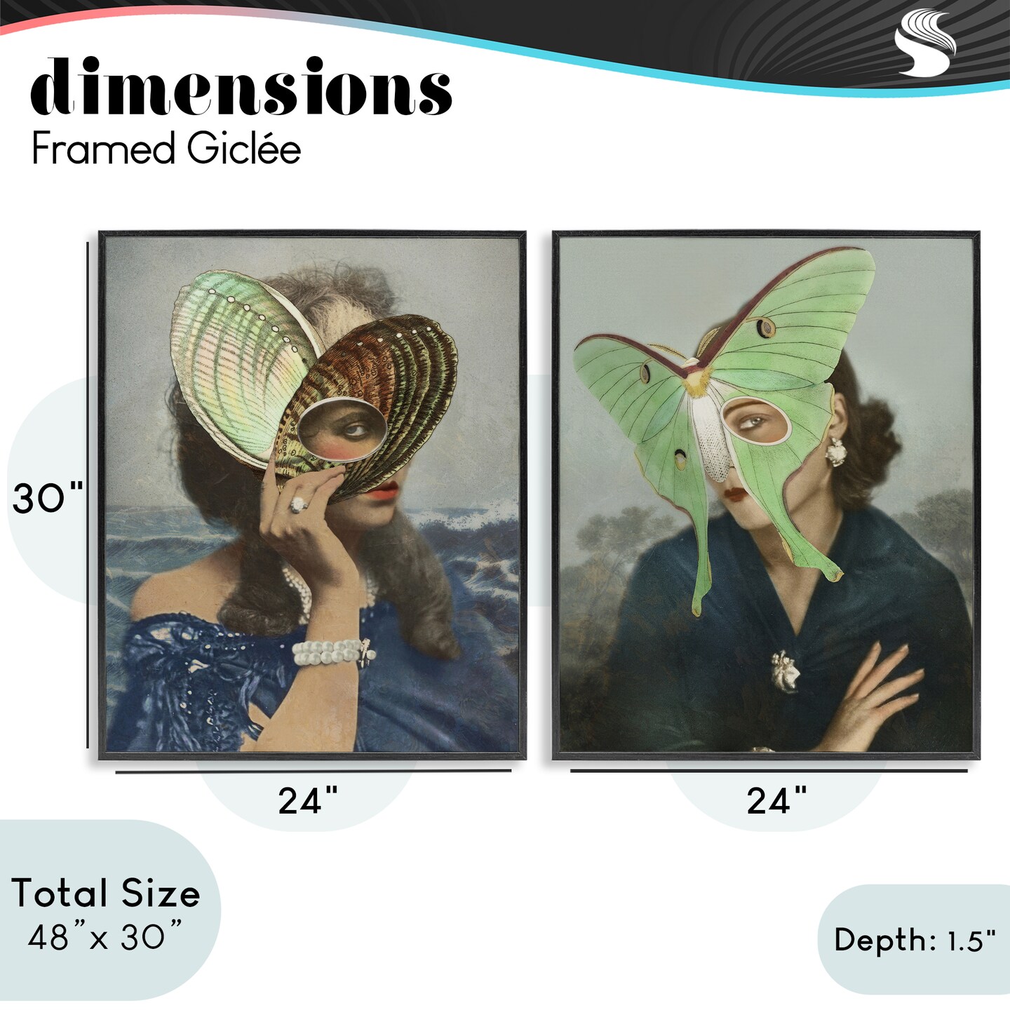 Stupell Industries Naturalist Women Portraits 2pc Framed Giclee Set, design by Victoria Barnes